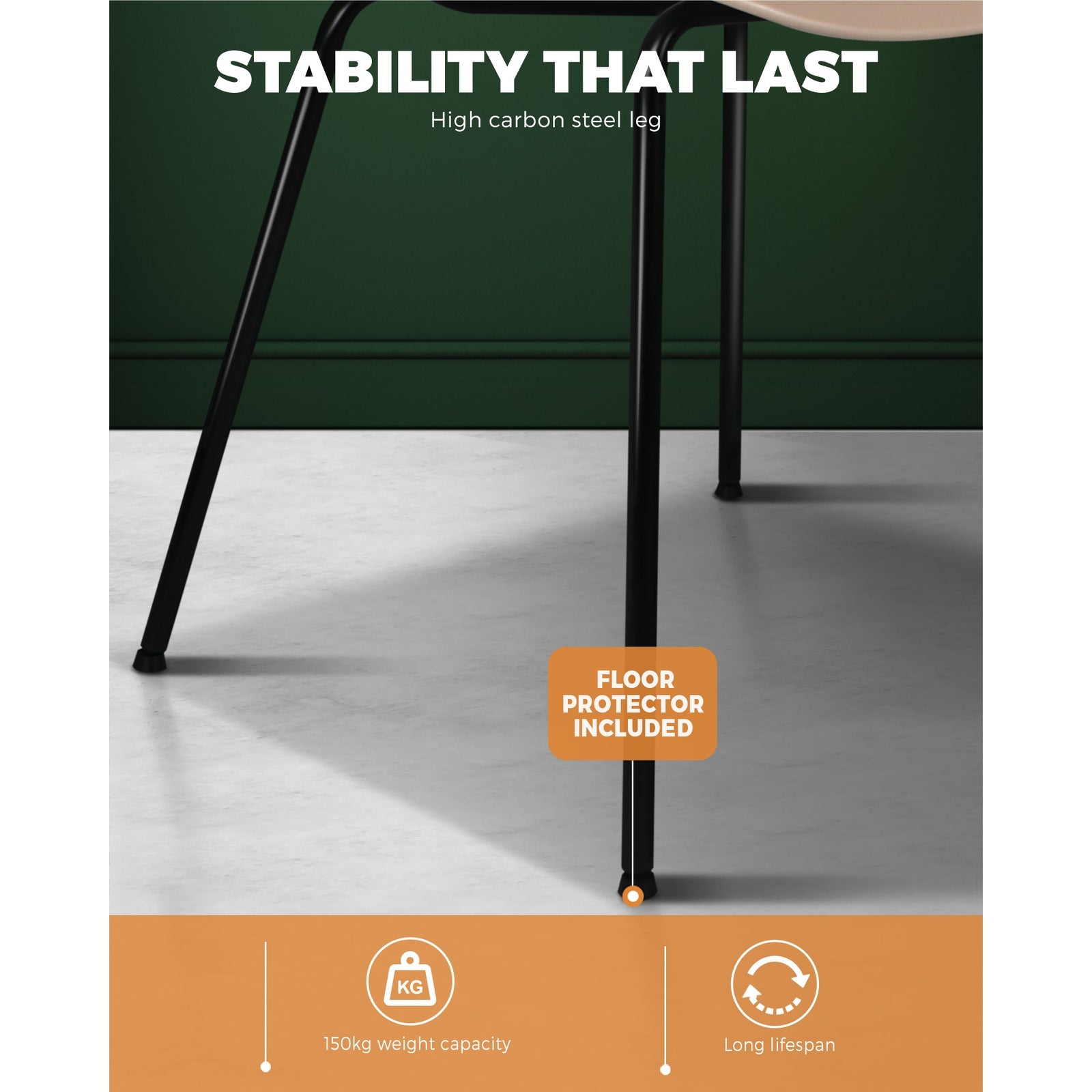 Oikiture Dining Chairs Kitchen Chair Exclusive Lounge Room Metal Plastic Brownx2 - Sunyee