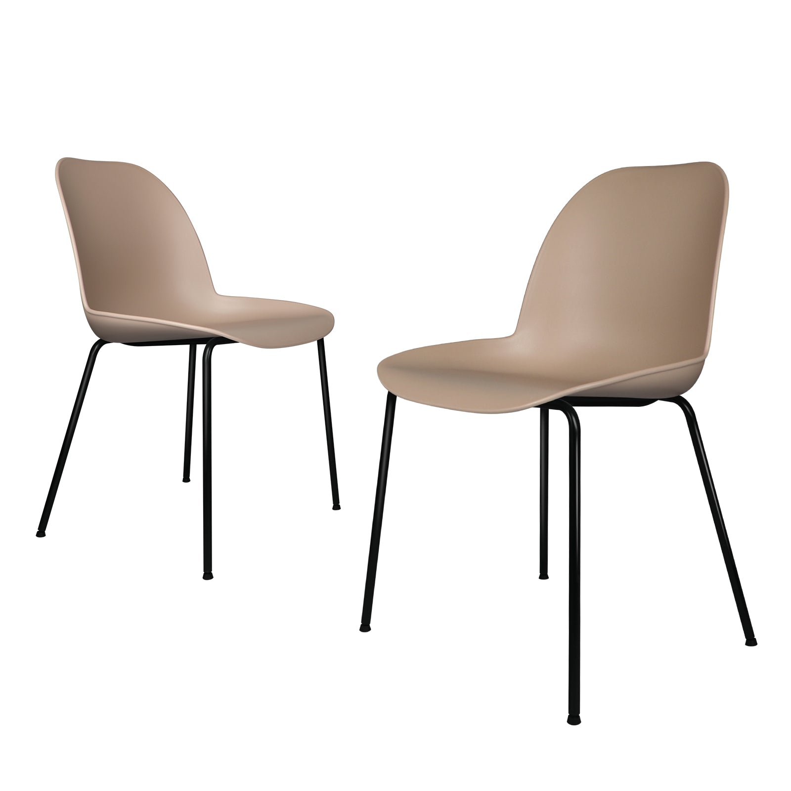 Oikiture Dining Chairs Kitchen Chair Exclusive Lounge Room Metal Plastic Brownx2 - Sunyee