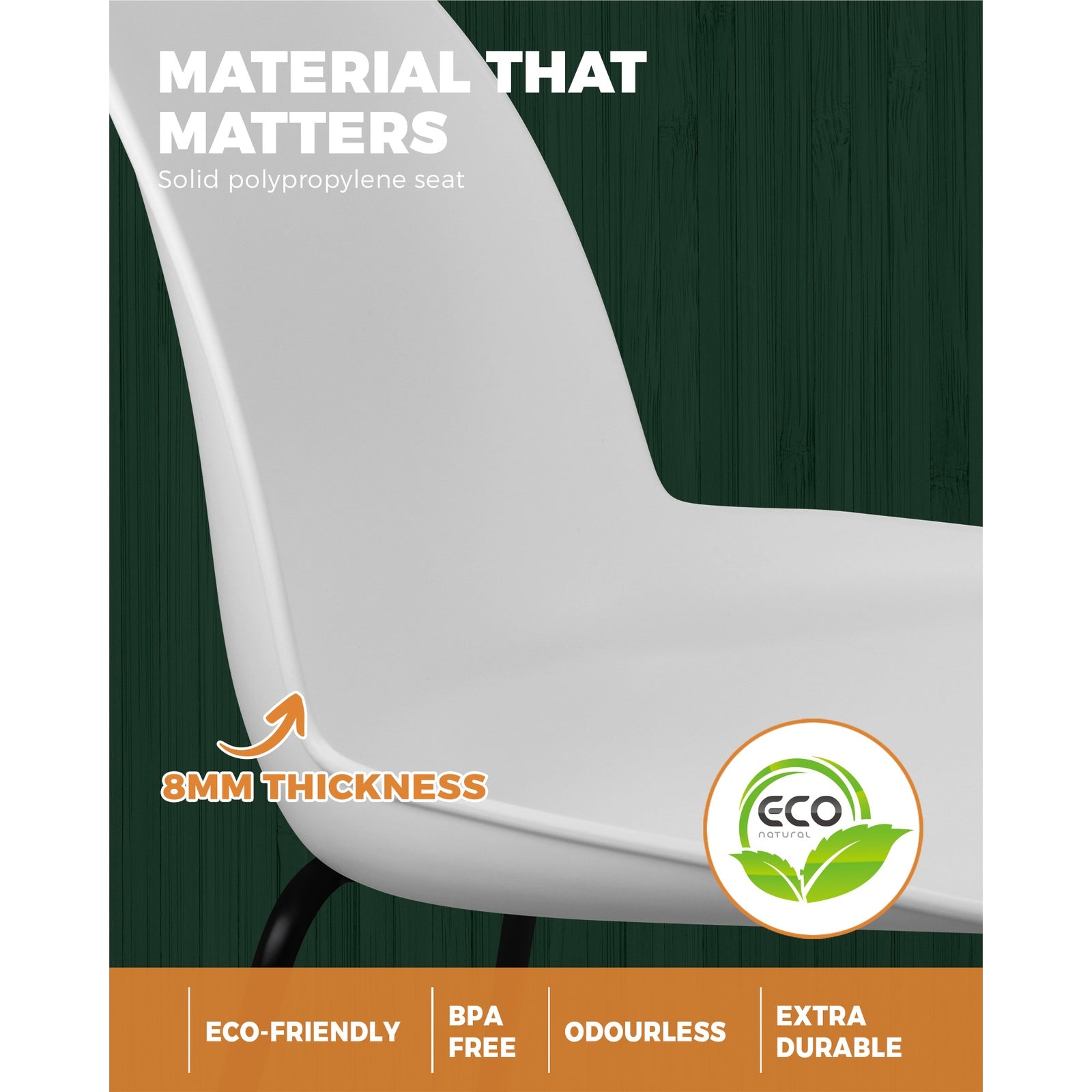 Oikiture Dining Chairs Kitchen Chair Exclusive Lounge Room Metal Plastic Whitex2 - Sunyee