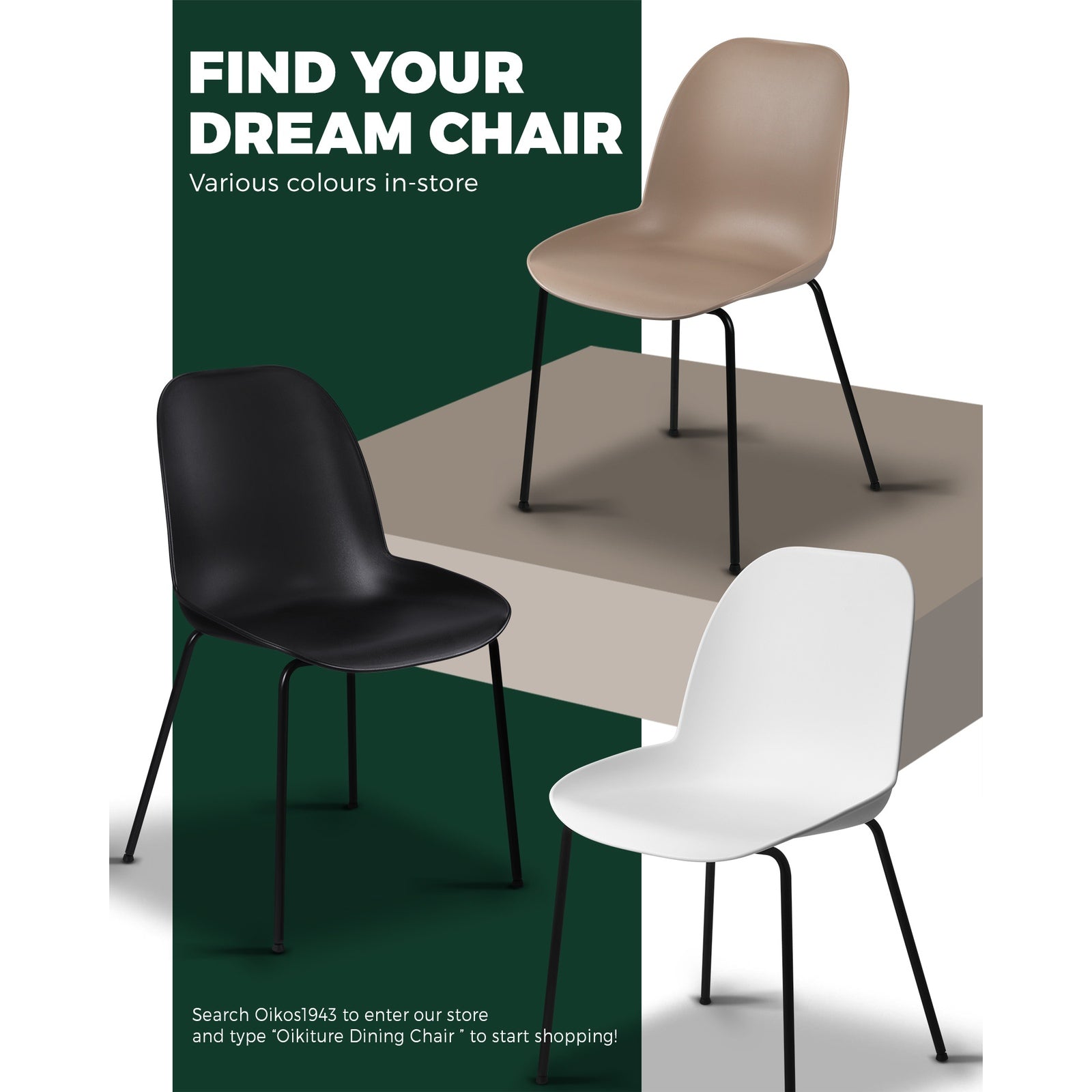 Oikiture Dining Chairs Kitchen Chair Exclusive Lounge Room Metal Plastic Whitex2 - Sunyee