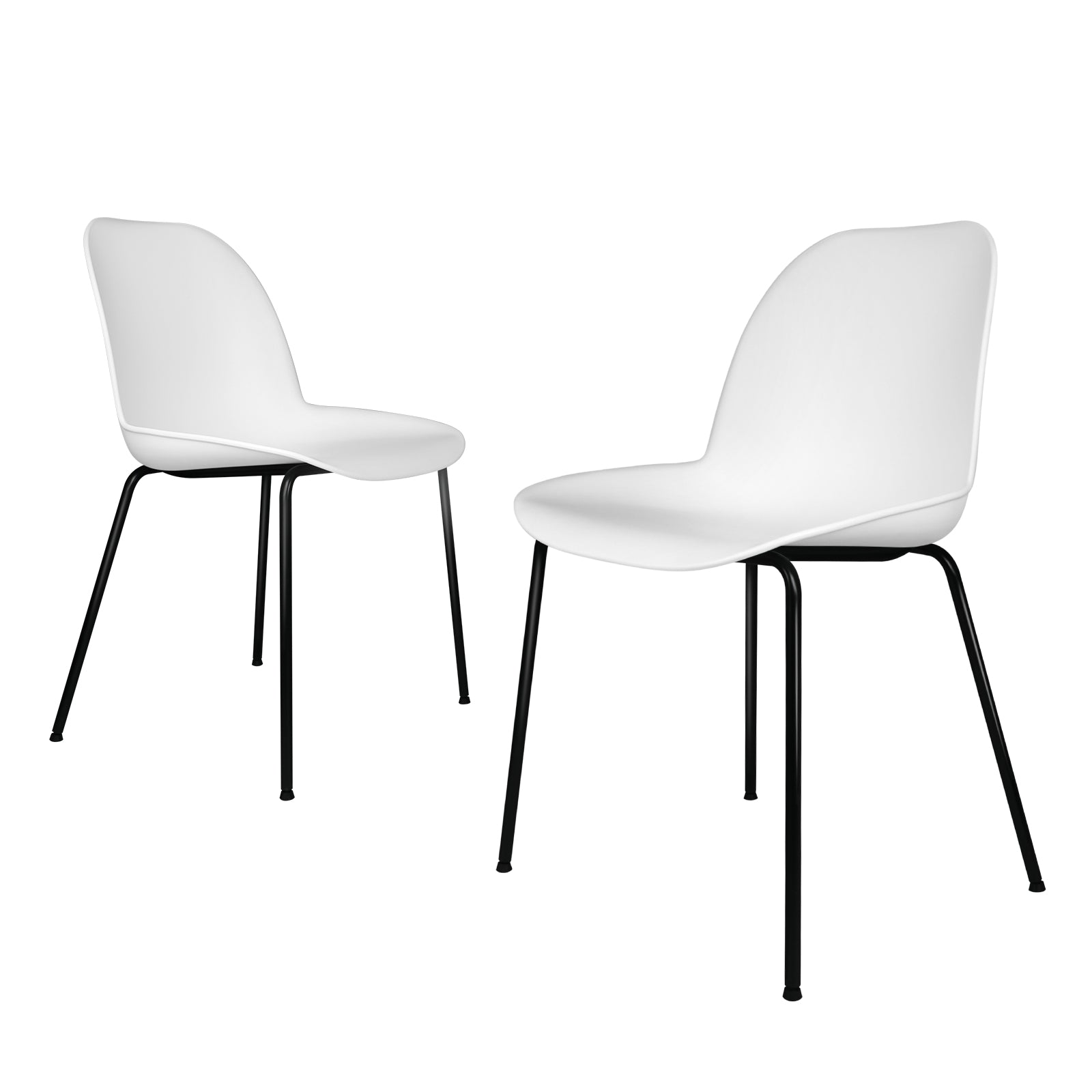 Oikiture Dining Chairs Kitchen Chair Exclusive Lounge Room Metal Plastic Whitex2 - Sunyee