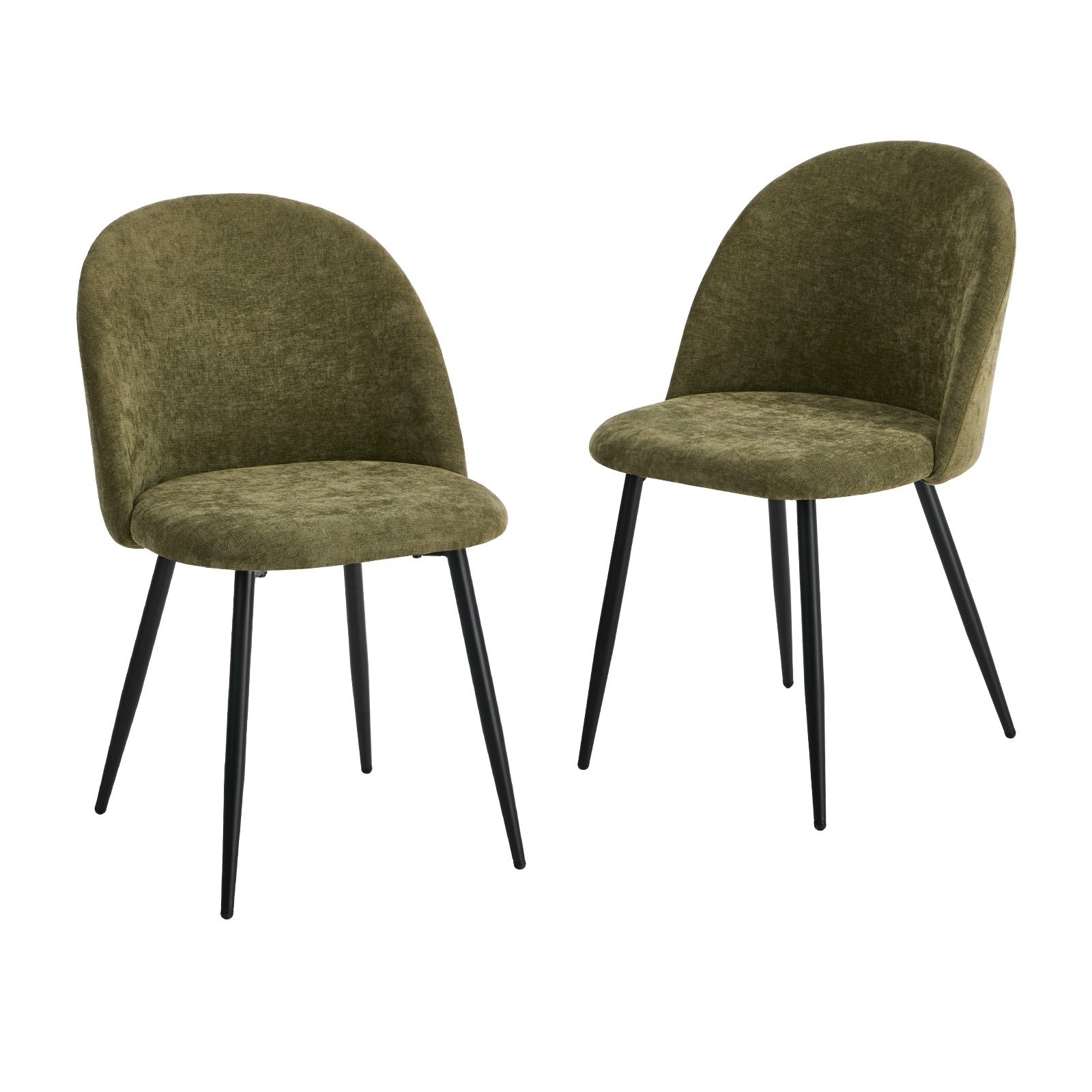 Oikiture 2x Dining Chairs Accent Chair Armchair Kitchen Upholstered Linen Green - Sunyee