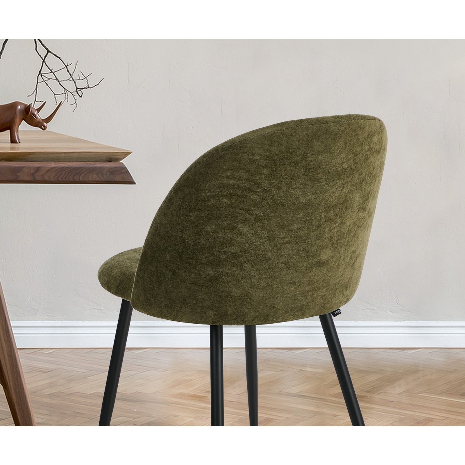Oikiture 4x Dining Chairs Accent Chair Armchair Kitchen Upholstered Linen Green - Sunyee