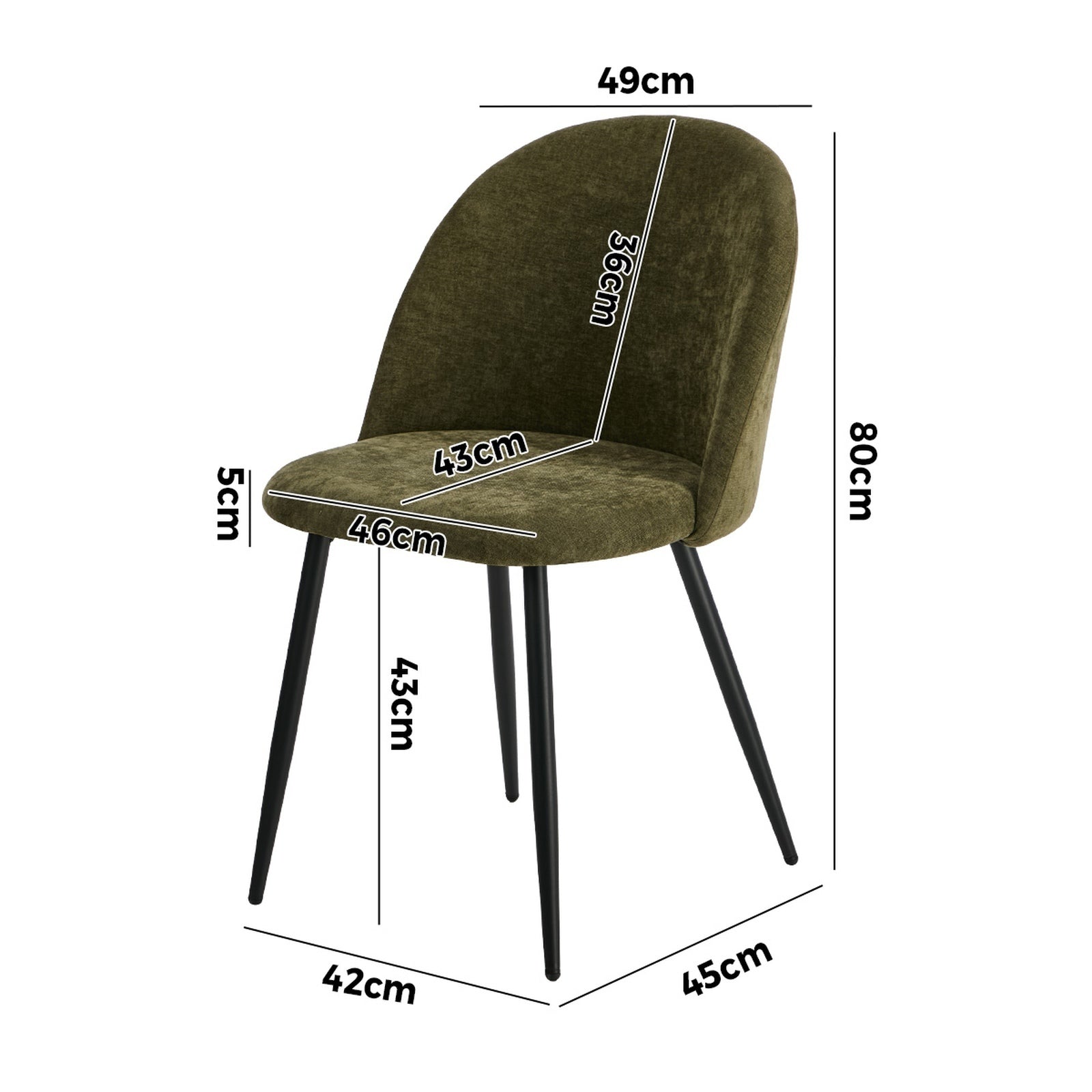 Oikiture 6x Dining Chairs Accent Chair Armchair Kitchen Upholstered Linen Green - Sunyee