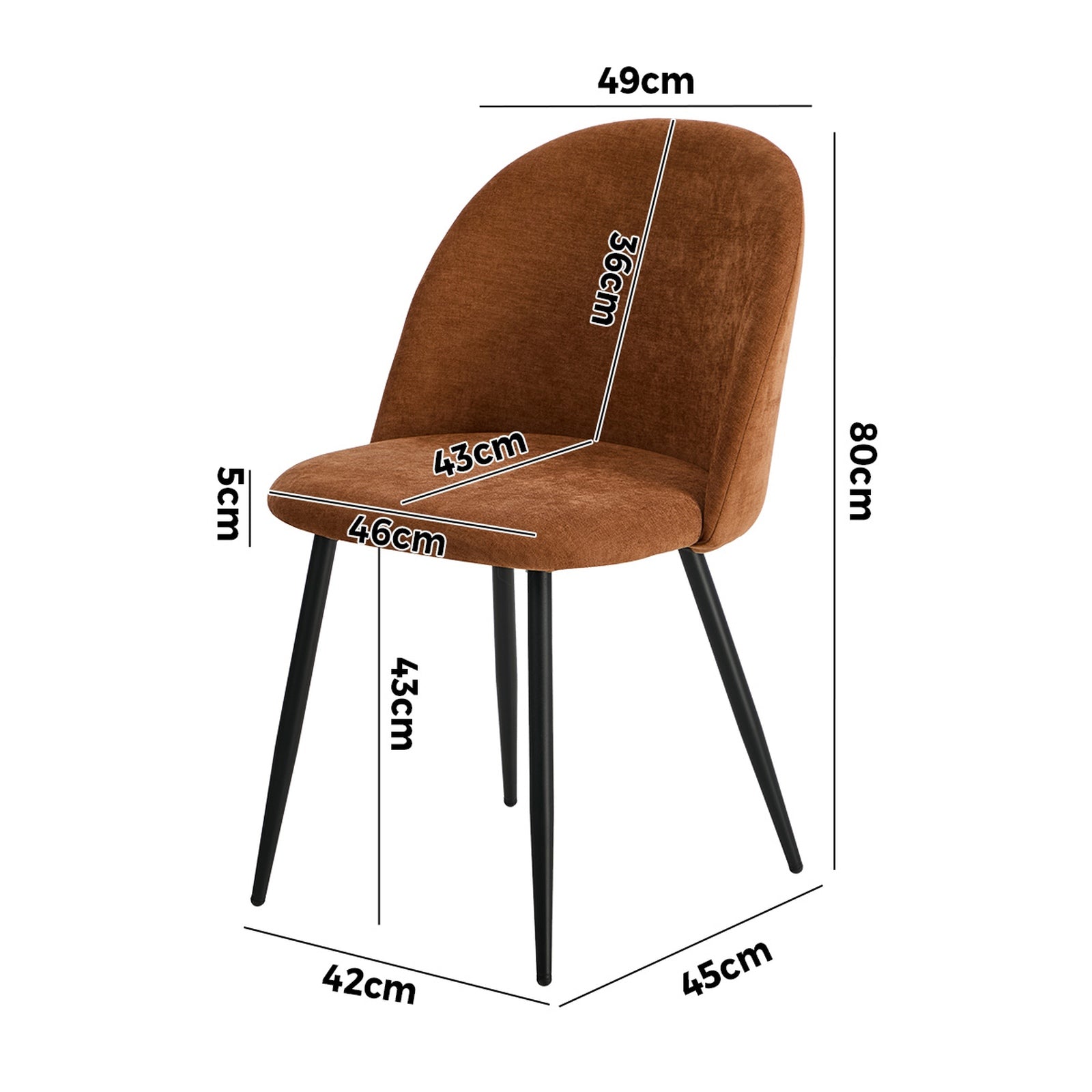 Oikiture 2x Dining Chairs Accent Chair Armchair Kitchen Upholstered Linen Orange - Sunyee