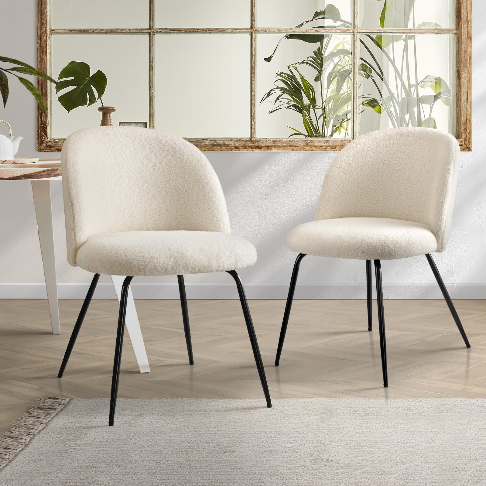 Oikiture 2x Dining Chair Accent Chairs Tub Armchairs Sherpa 4 Style - Sunyee