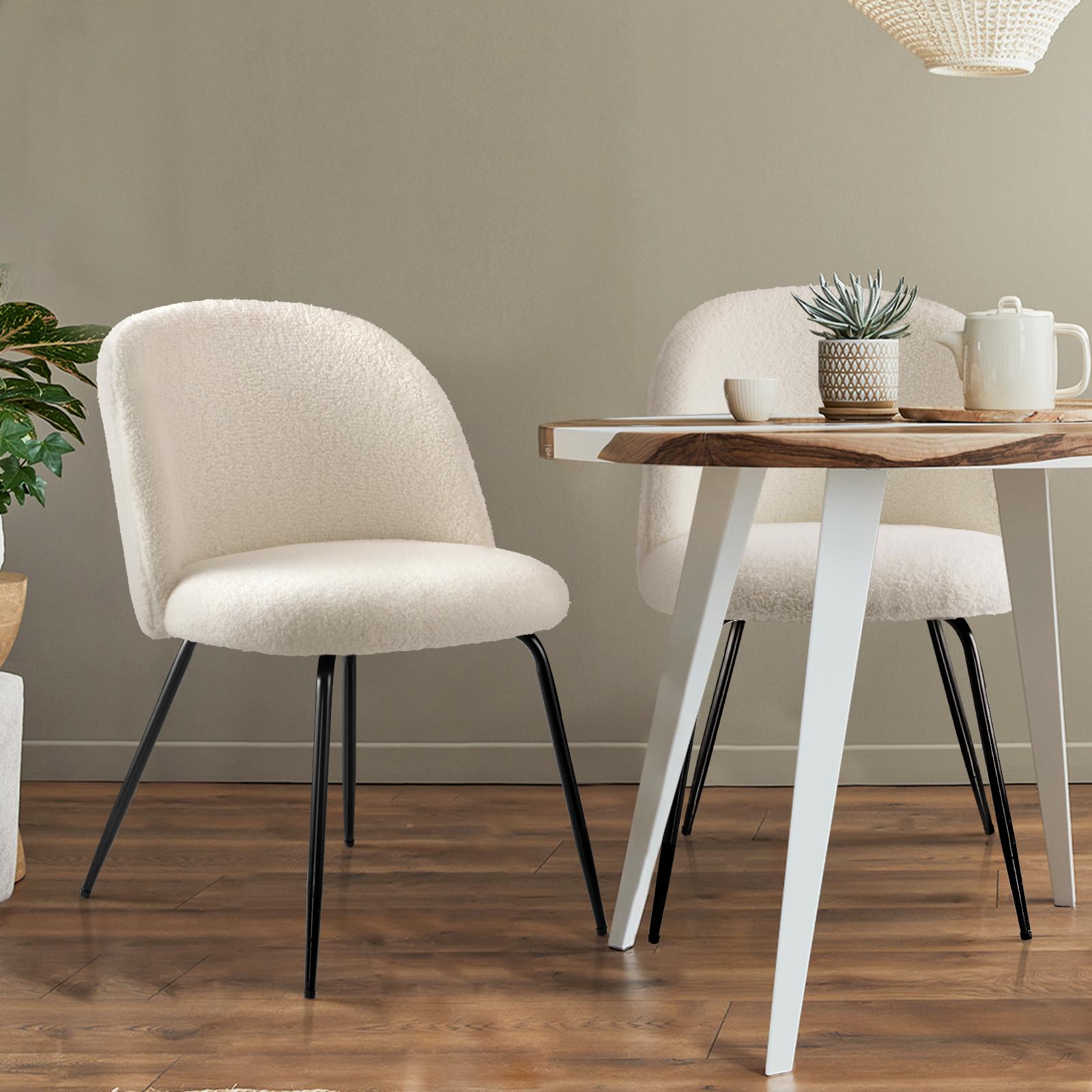 Oikiture 2x Dining Chair Accent Chairs Tub Armchairs Sherpa 4 Style - Sunyee