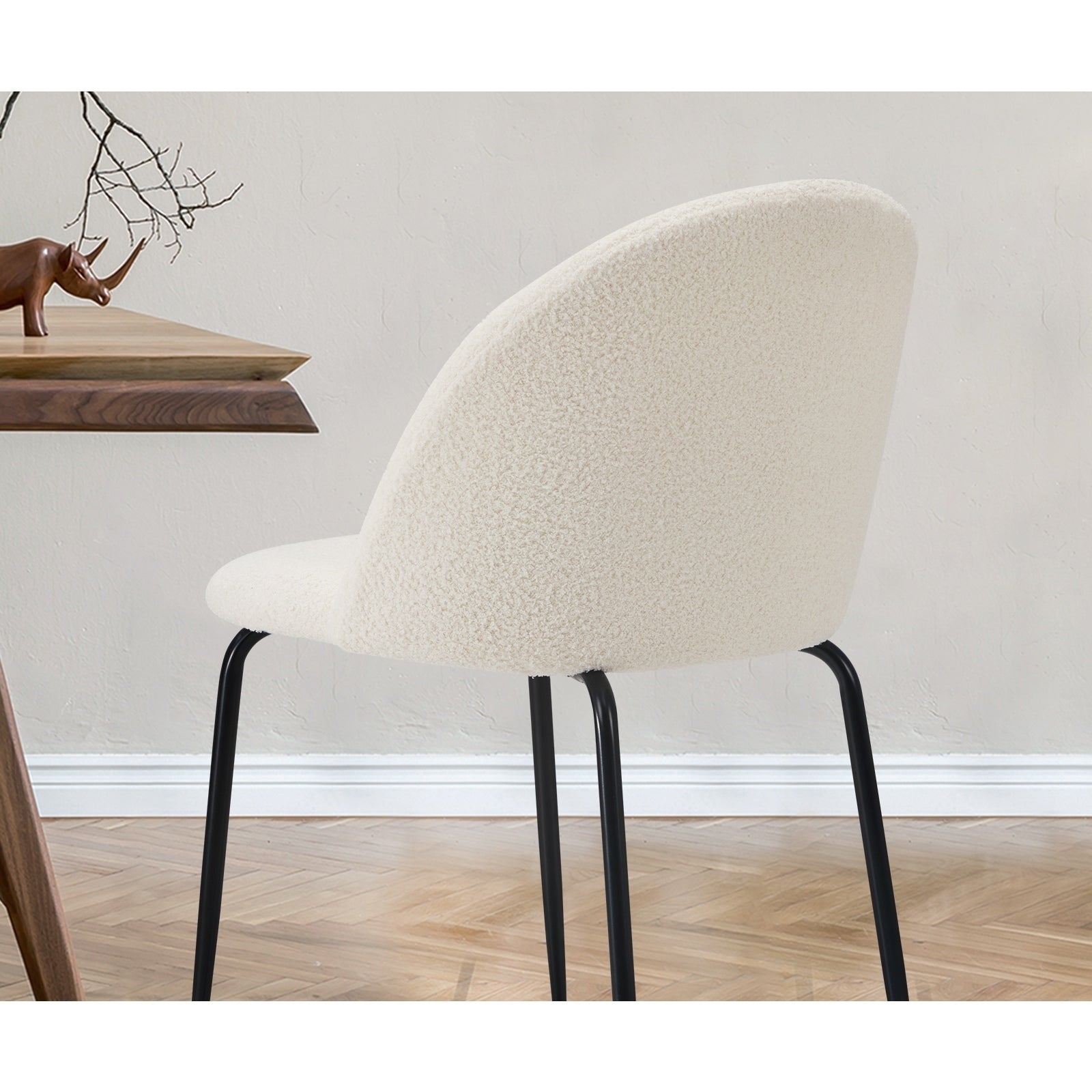 Oikiture 8x Dining Chairs Accent Chair Armchair Kitchen Upholstered Sherpa White - Sunyee