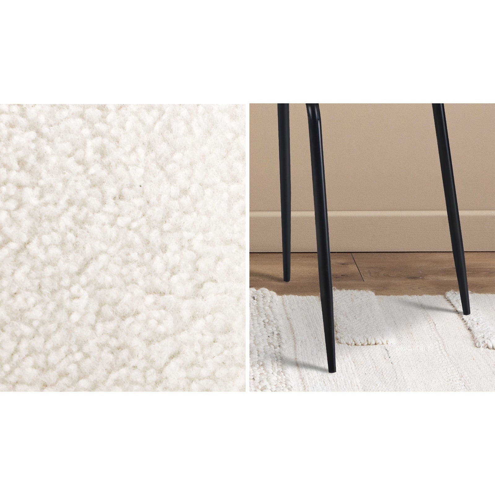 Oikiture 8x Dining Chairs Accent Chair Armchair Kitchen Upholstered Sherpa White - Sunyee