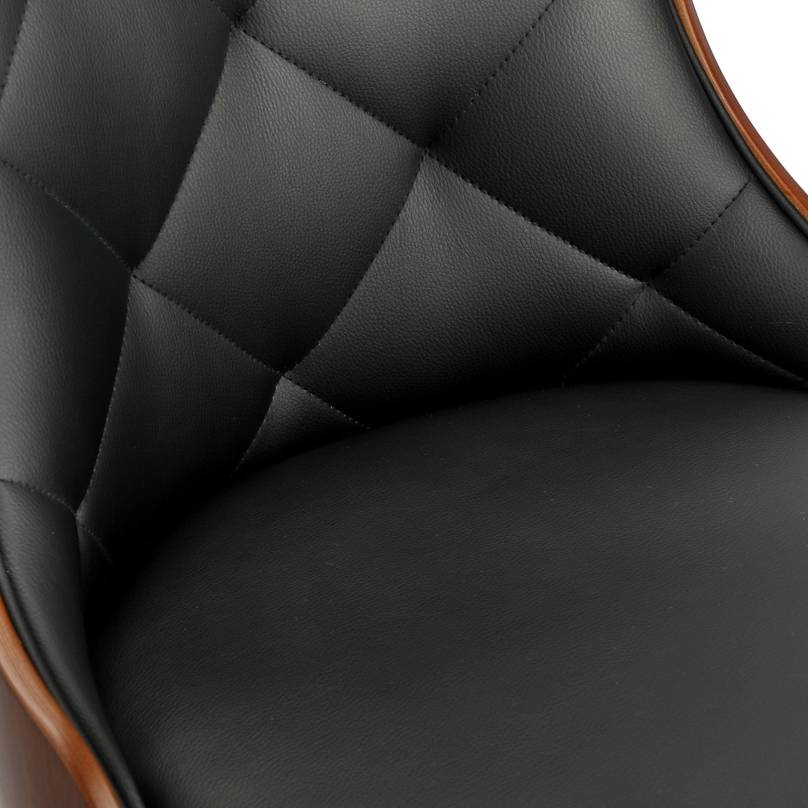 Oikiture Dining Chairs Wooden Chair Kitchen Cafe Faux PU Leather Padded Seat x2 - Sunyee