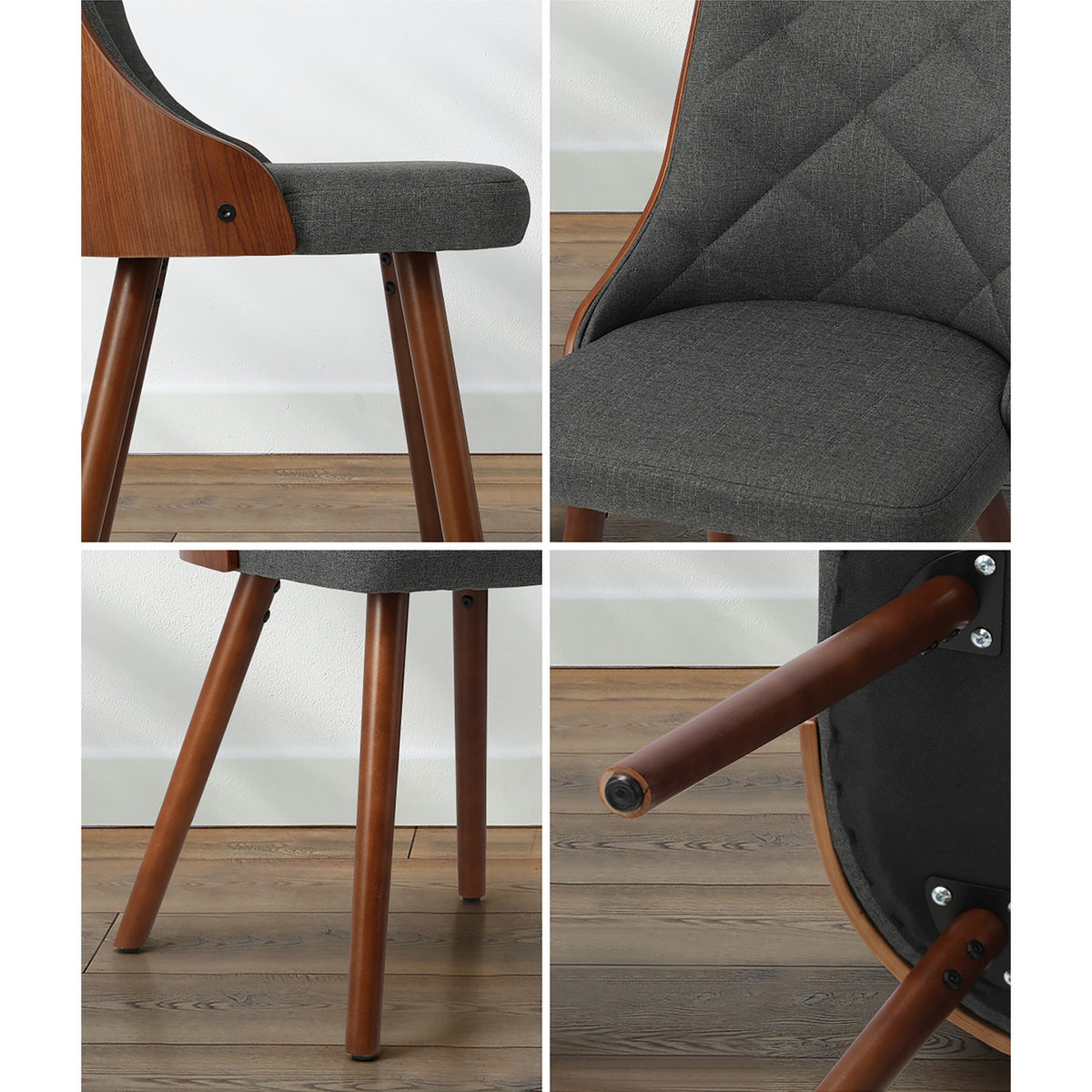 Oikiture 2x Dining Chairs Upholstered French Provincial Tufted Kitchen Cafe - Sunyee