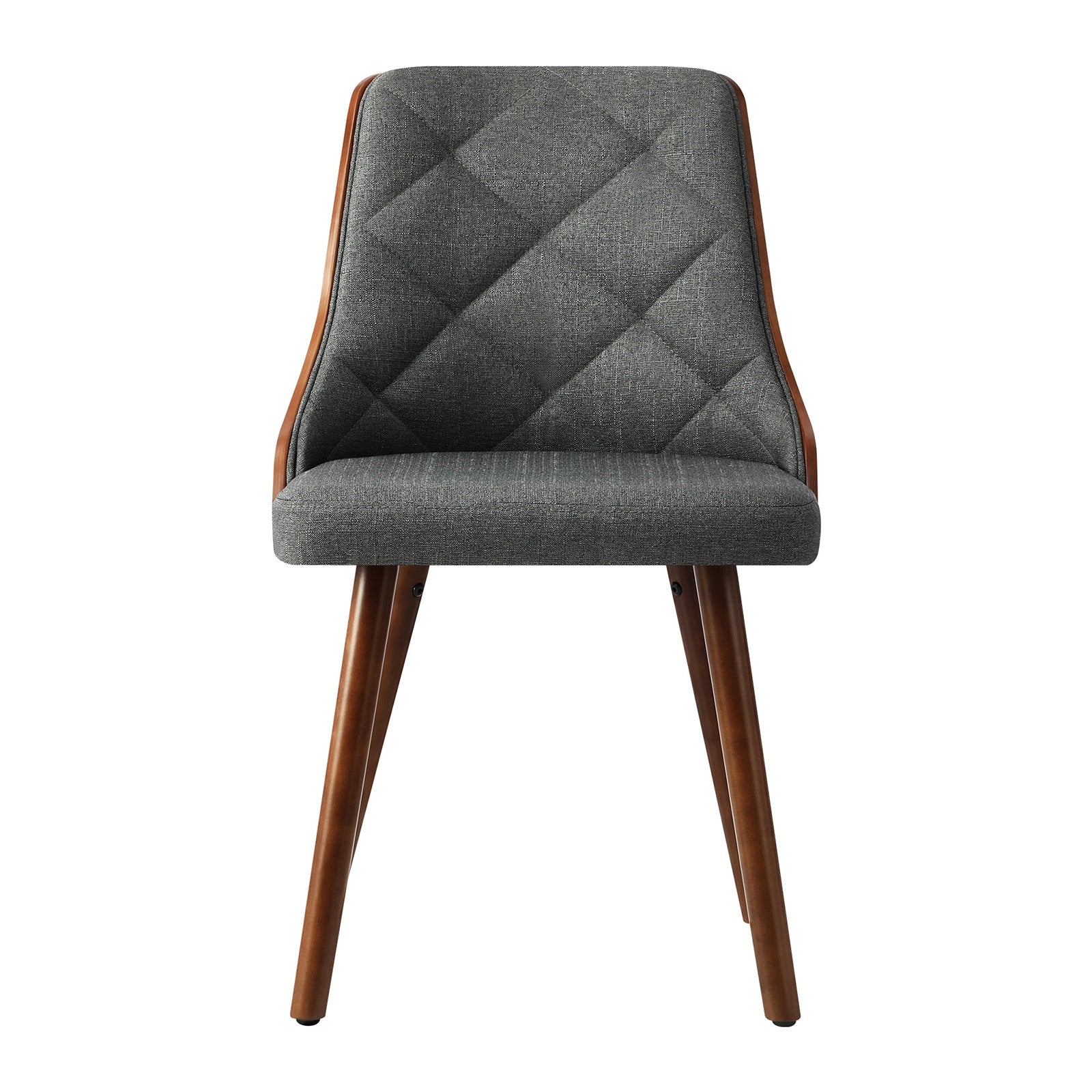 Oikiture Dining Chairs Wooden Chair Kitchen Cafe Faux Linen fabric Padded Seatx2 - Sunyee