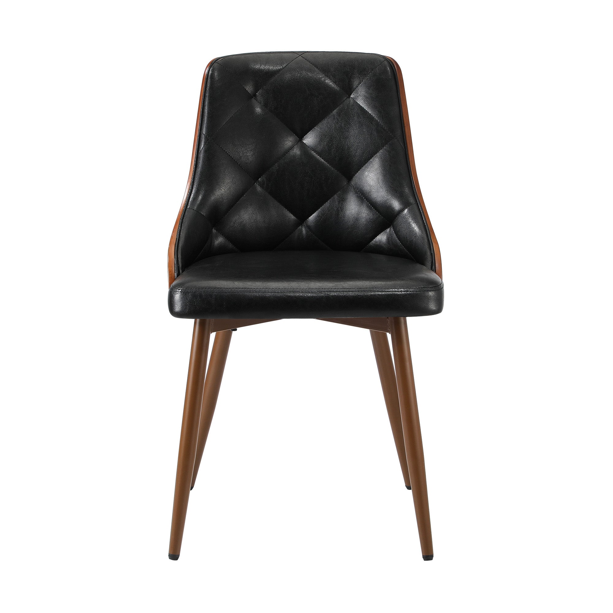 Oikiture Dining Chairs Kitchen Lounge Cafe Seat Retro PU Leather x2 Black - Sunyee