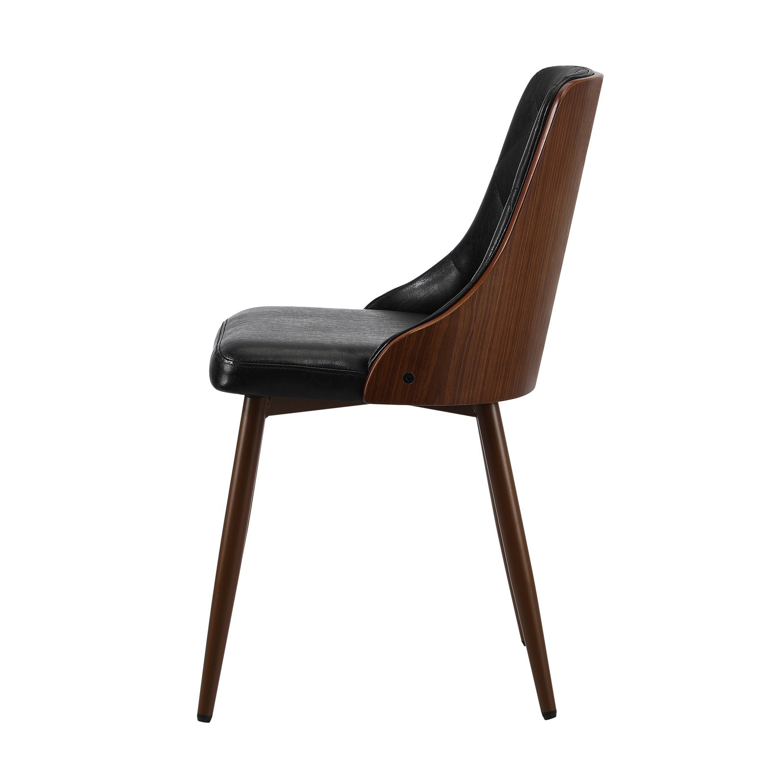 Oikiture Dining Chairs Kitchen Lounge Cafe Seat Retro PU Leather x2 Black - Sunyee