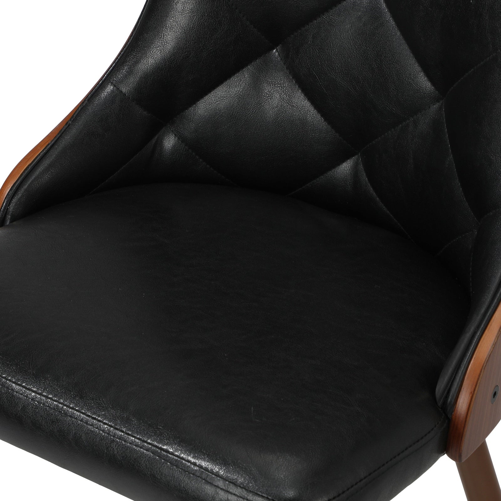 Oikiture Dining Chairs Kitchen Lounge Cafe Seat Retro PU Leather x2 Black - Sunyee