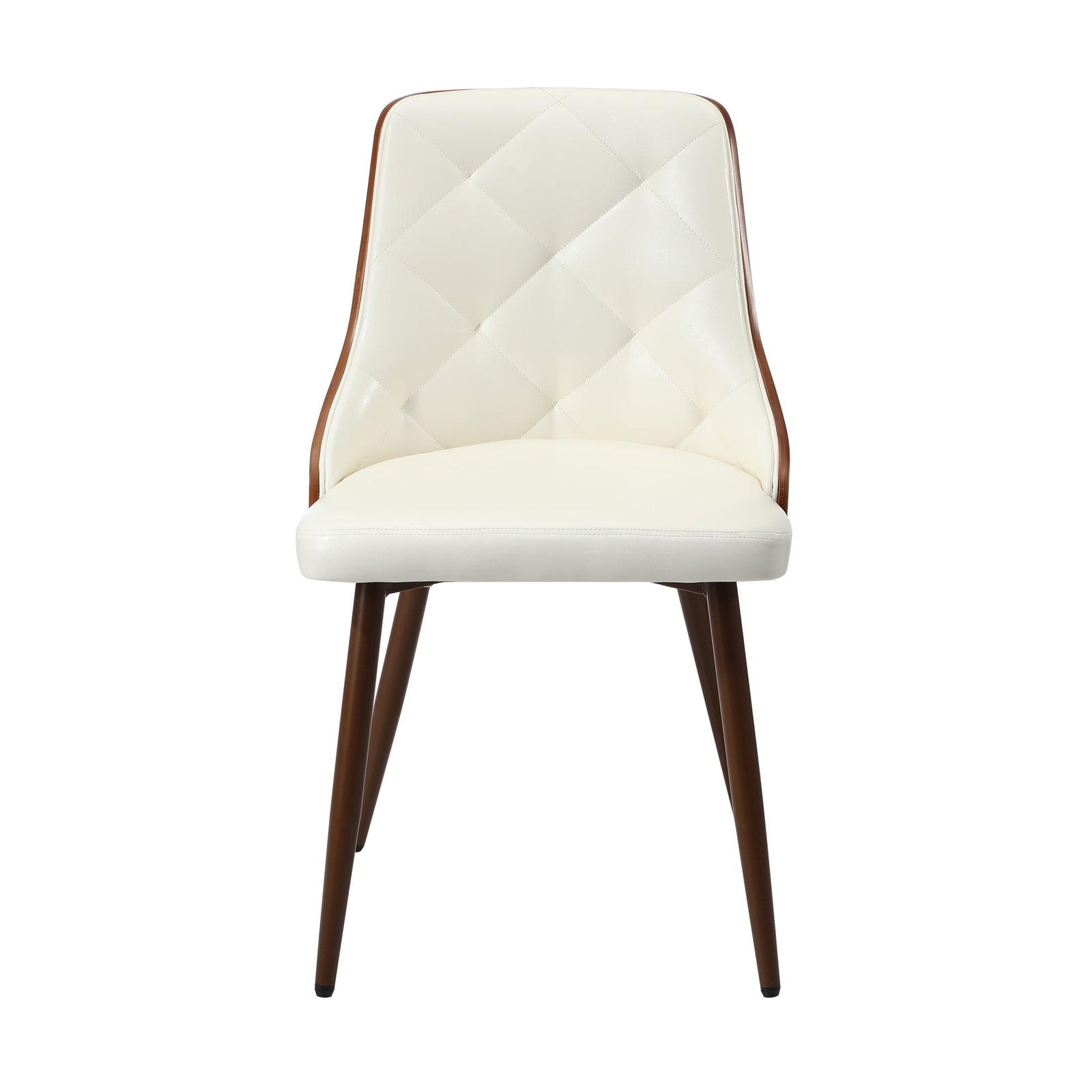 Oikiture Dining Chairs Kitchen Accent Lounge PU Leather White - Sunyee