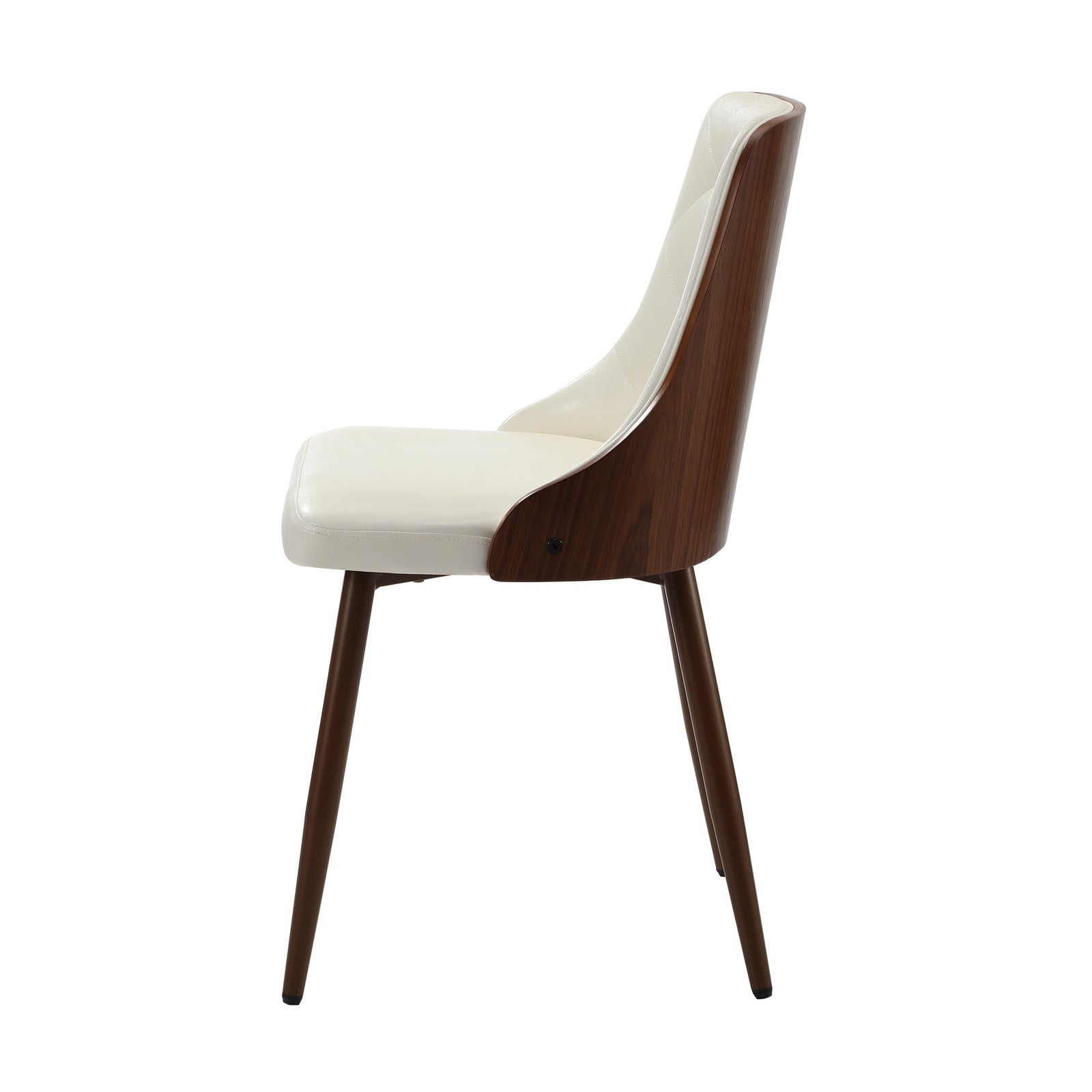Oikiture Dining Chairs Kitchen Accent Lounge PU Leather x4 White