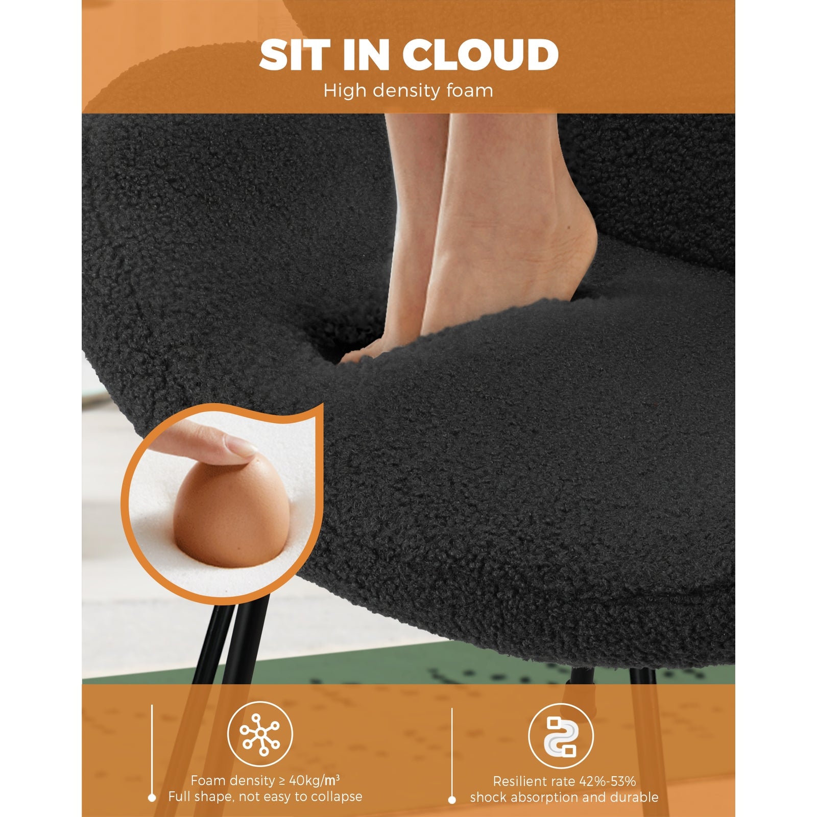 Oikiture Armchair Lounge Sofa Dining Chair Fabric Accent Chairs Tub Armchairs - Sunyee