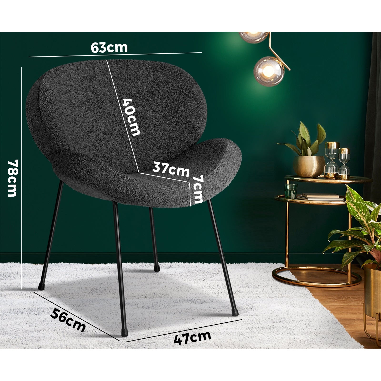 Oikiture Armchair Lounge Sofa Dining Chair Fabric Accent Chairs Tub Armchairs - Sunyee