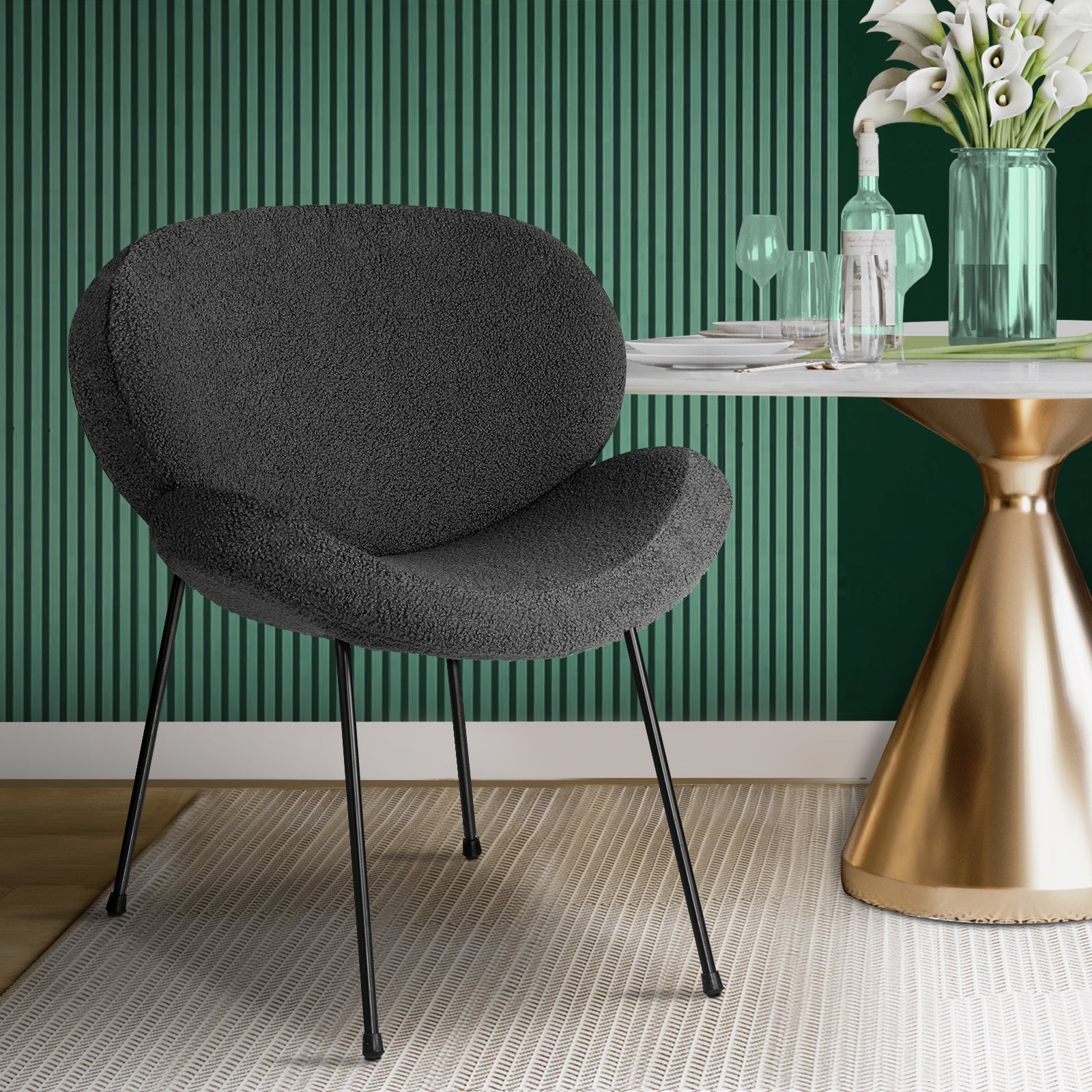 Oikiture Armchair Lounge Sofa Dining Chair Fabric Accent Chairs Tub Armchairs - Sunyee