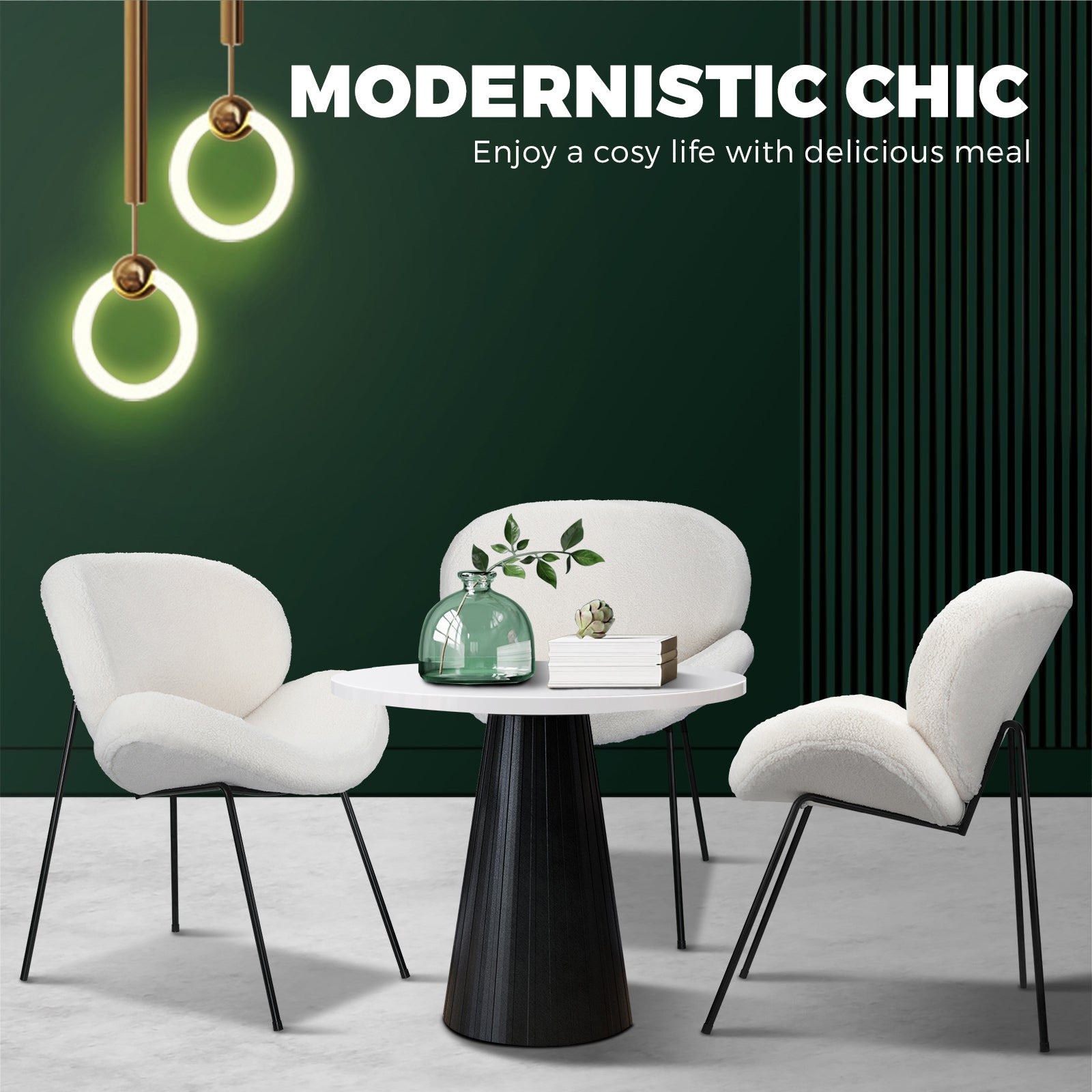 Oikiture Dining Chair Kitchen Accent Chairs Cafe Set Soft Sofa Metal Leg Home - Sunyee