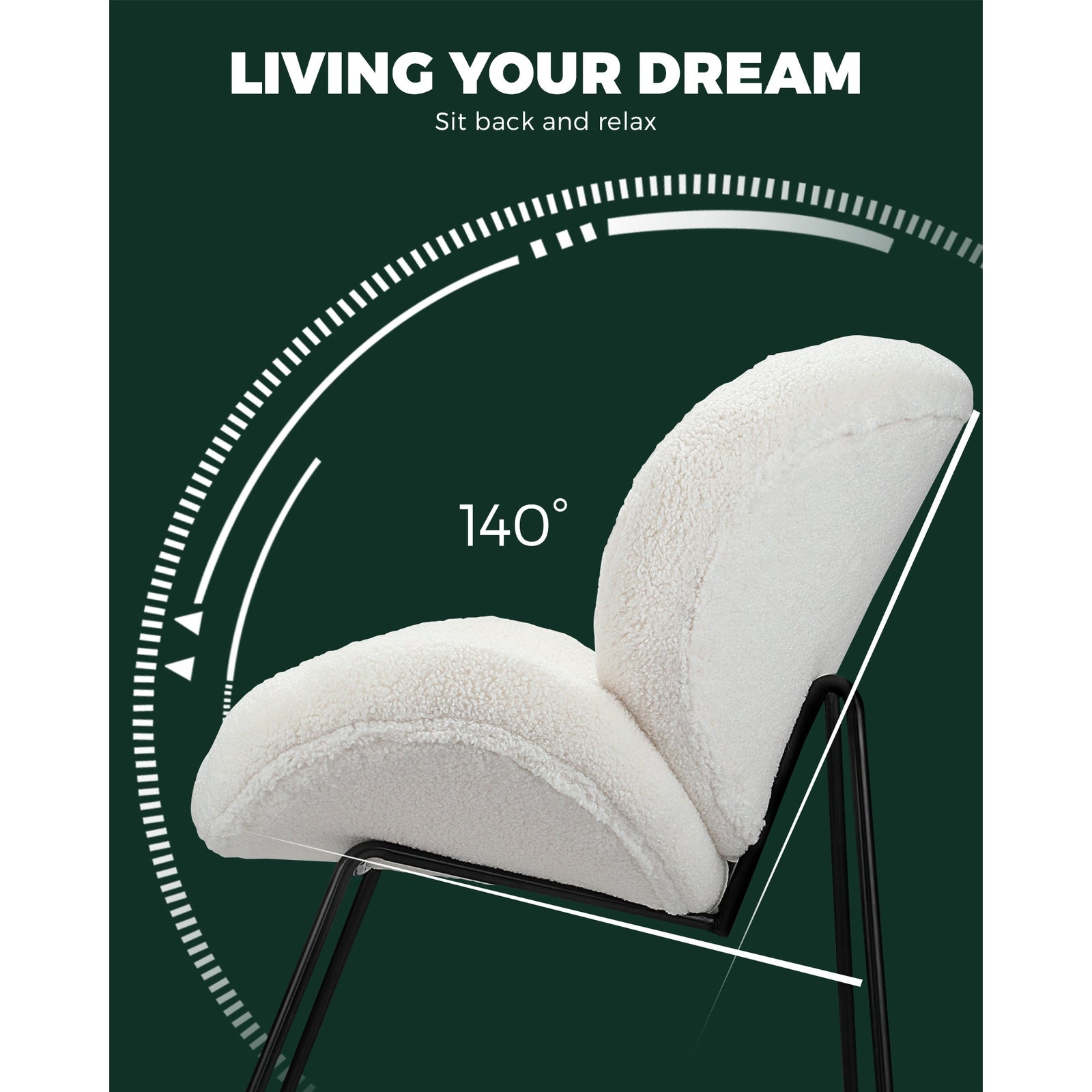 Oikiture Dining Chair Kitchen Accent Chairs Cafe Set Soft Sofa Metal Leg Home - Sunyee