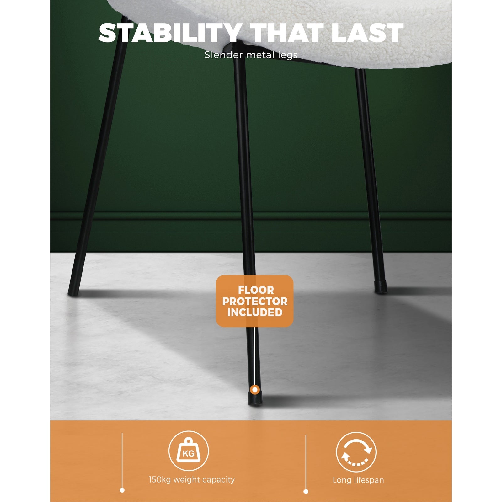 Oikiture Dining Chair Kitchen Accent Chairs Cafe Set Soft Sofa Metal Leg Home - Sunyee