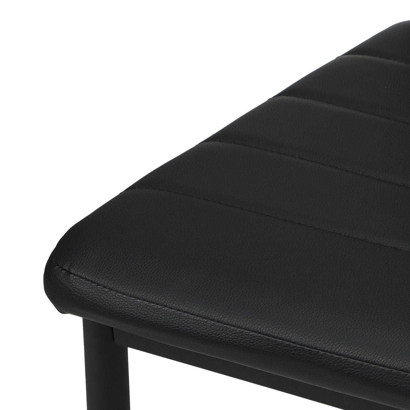 Oikiture 4PCS Dining Chairs High-Back Kitchen Chair Padded Faux Leather Black - Sunyee