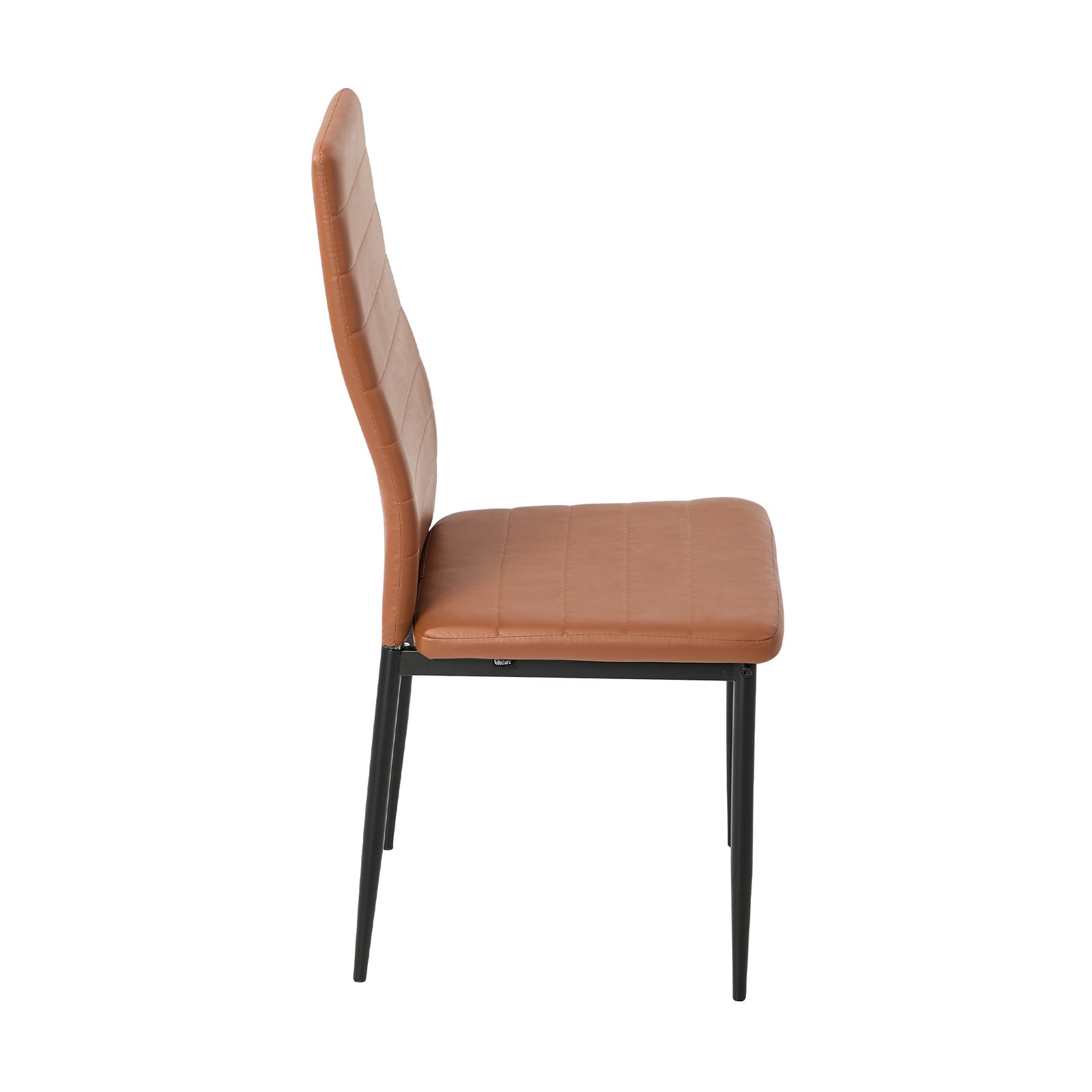 Oikiture 6PCS Dining Chairs High-Back Kitchen Chair Padded Faux Leather Brown