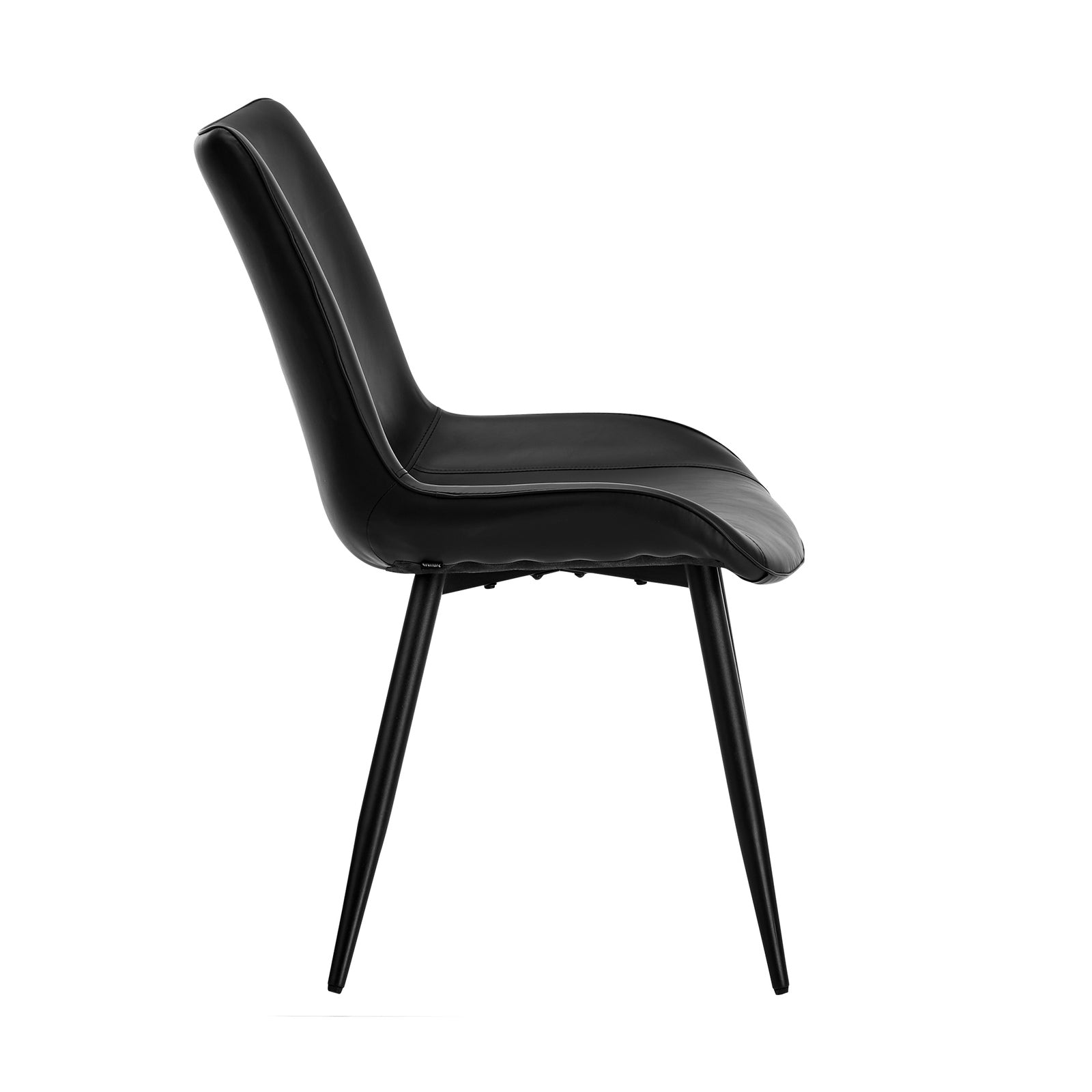 Oikiture 4x Dining Chairs Kitchen Accent Chairs Upholstered PU Leather Black - Sunyee
