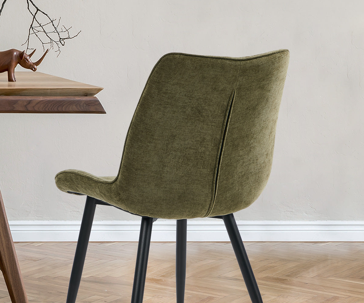 Oikiture 6x Dining Chairs Kitchen Accent Chairs Upholstered Linen Fabric Green