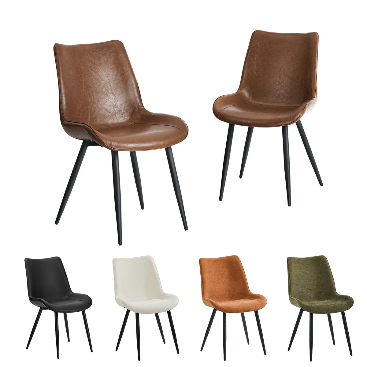 Oikiture 2x Dining Chairs Kitchen Accent Chairs Upholstered