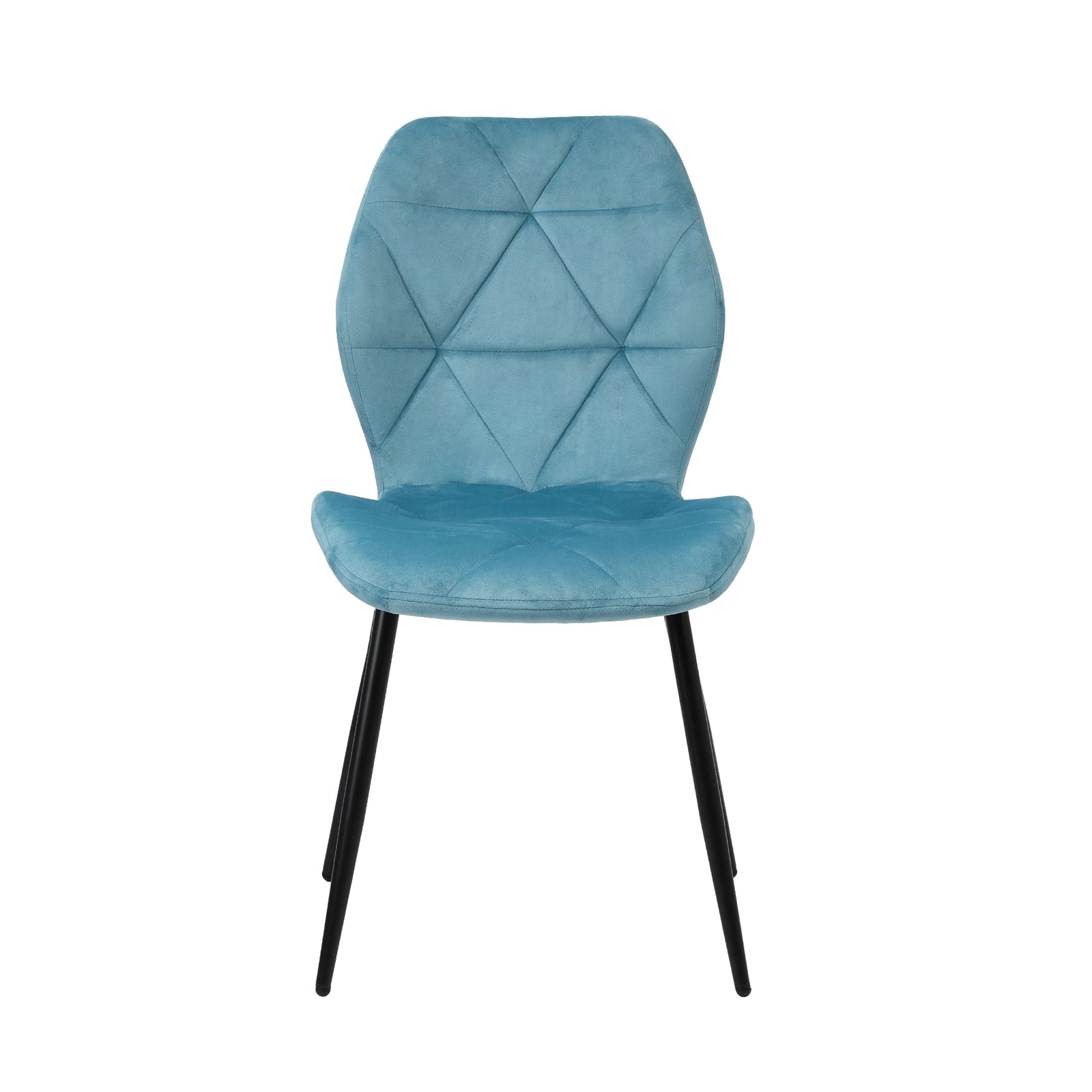 Oikiture Dining Chairs Kitchen Chair Padded Seat High Back Velvet Blue - Sunyee