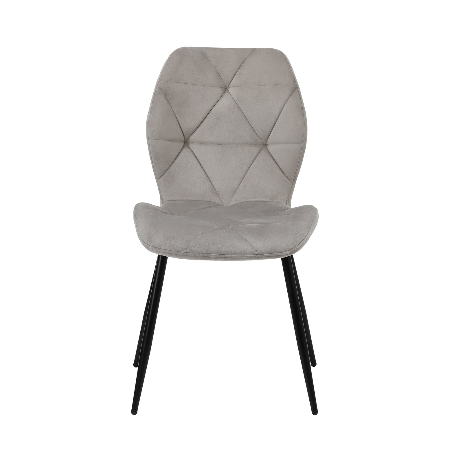 Oikiture Dining Chairs Kitchen Chair Padded Seat High Back Velvet Grey - Sunyee