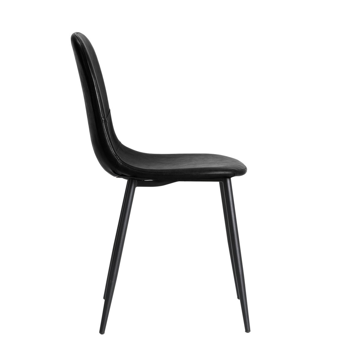 Oikiture 2x Dining Chairs Kitchen Accent Chair Lounge Room PU Leather Black - Sunyee
