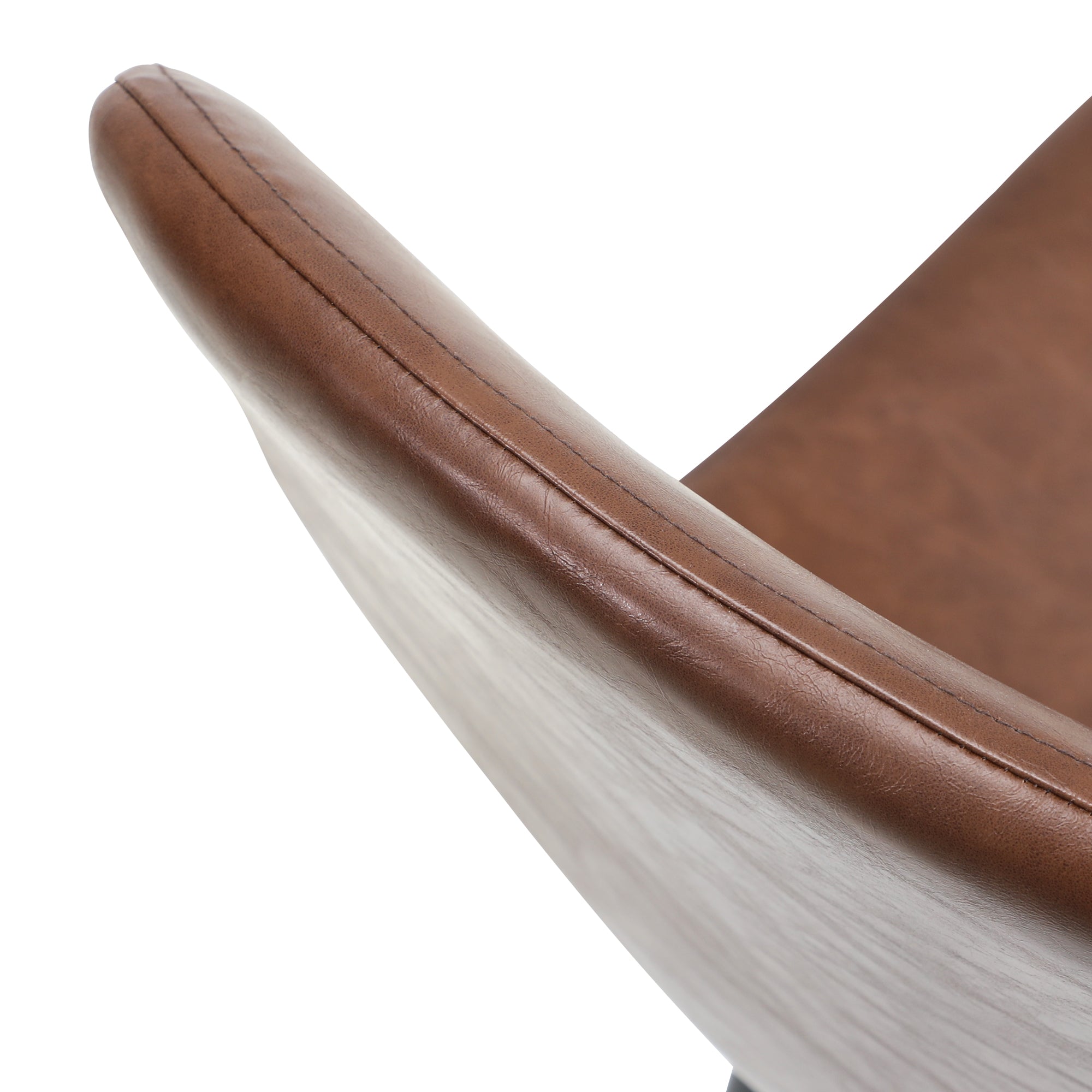 Oikiture 2x Dining Chairs Kitchen Accent Chair Lounge Room PU Leather Brown - Sunyee