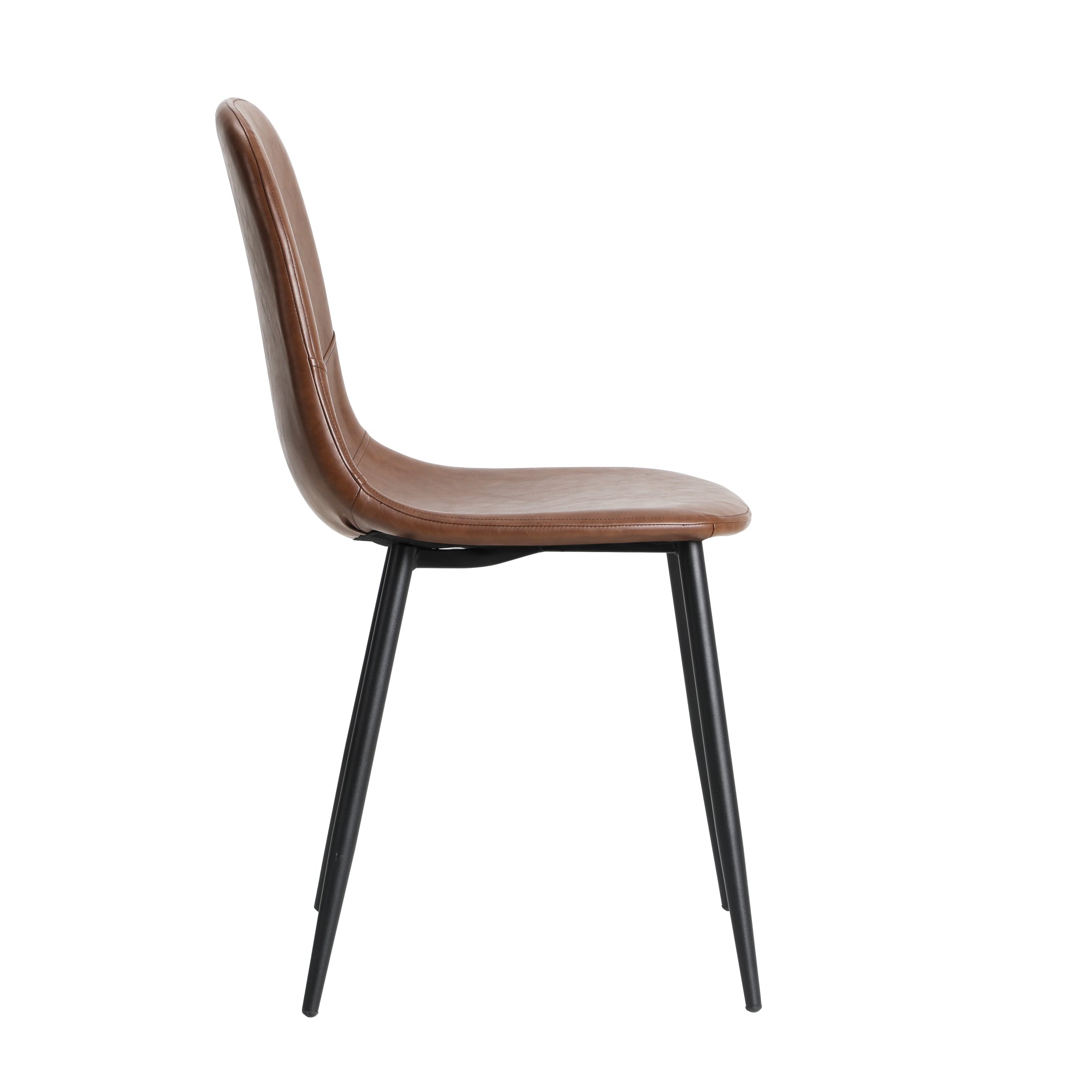 Oikiture 2x Dining Chairs Kitchen Accent Chair Lounge Room PU Leather Brown - Sunyee