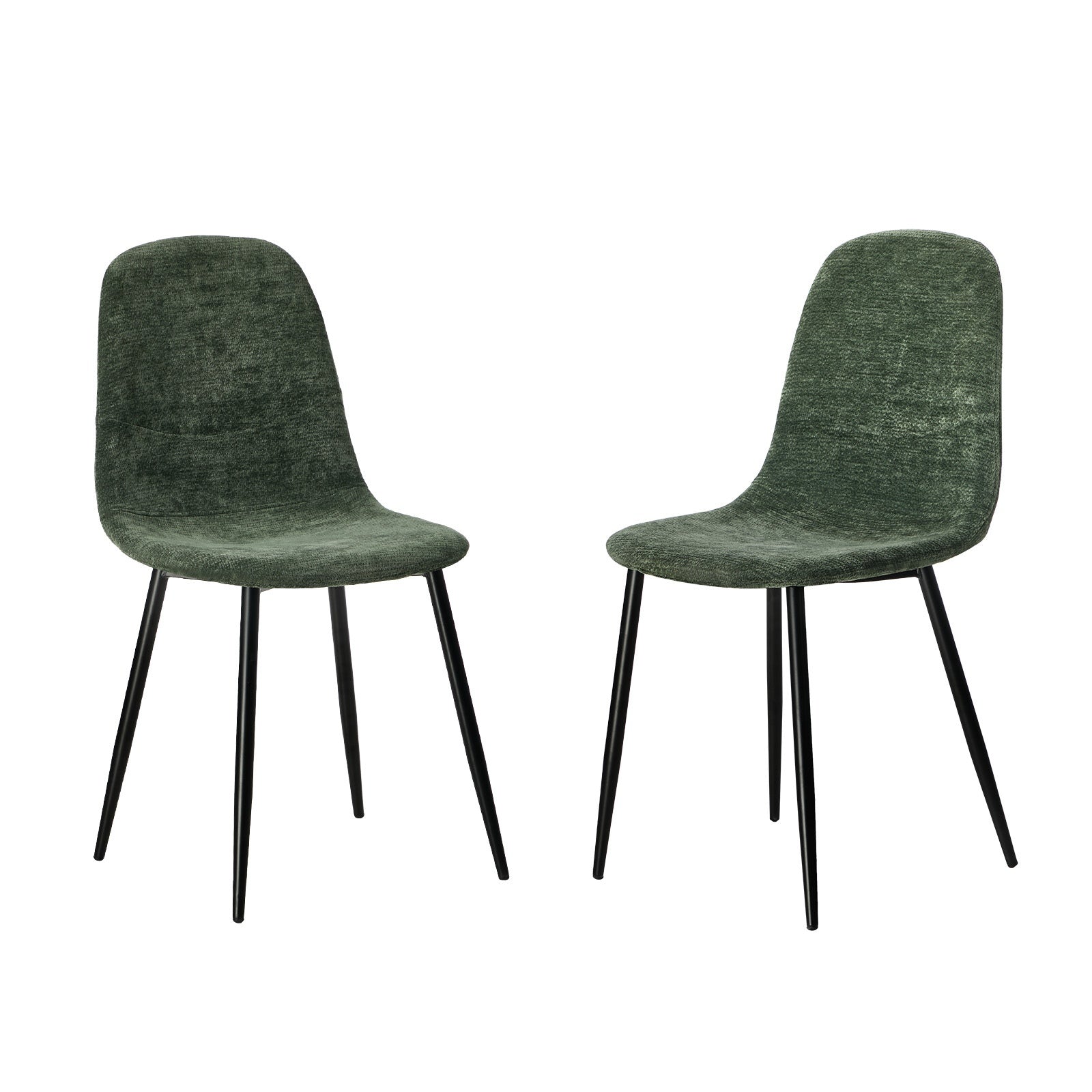 Oikiture 2x Dining Chairs Kitchen Accent Chair Lounge Room Chenille Green - Sunyee