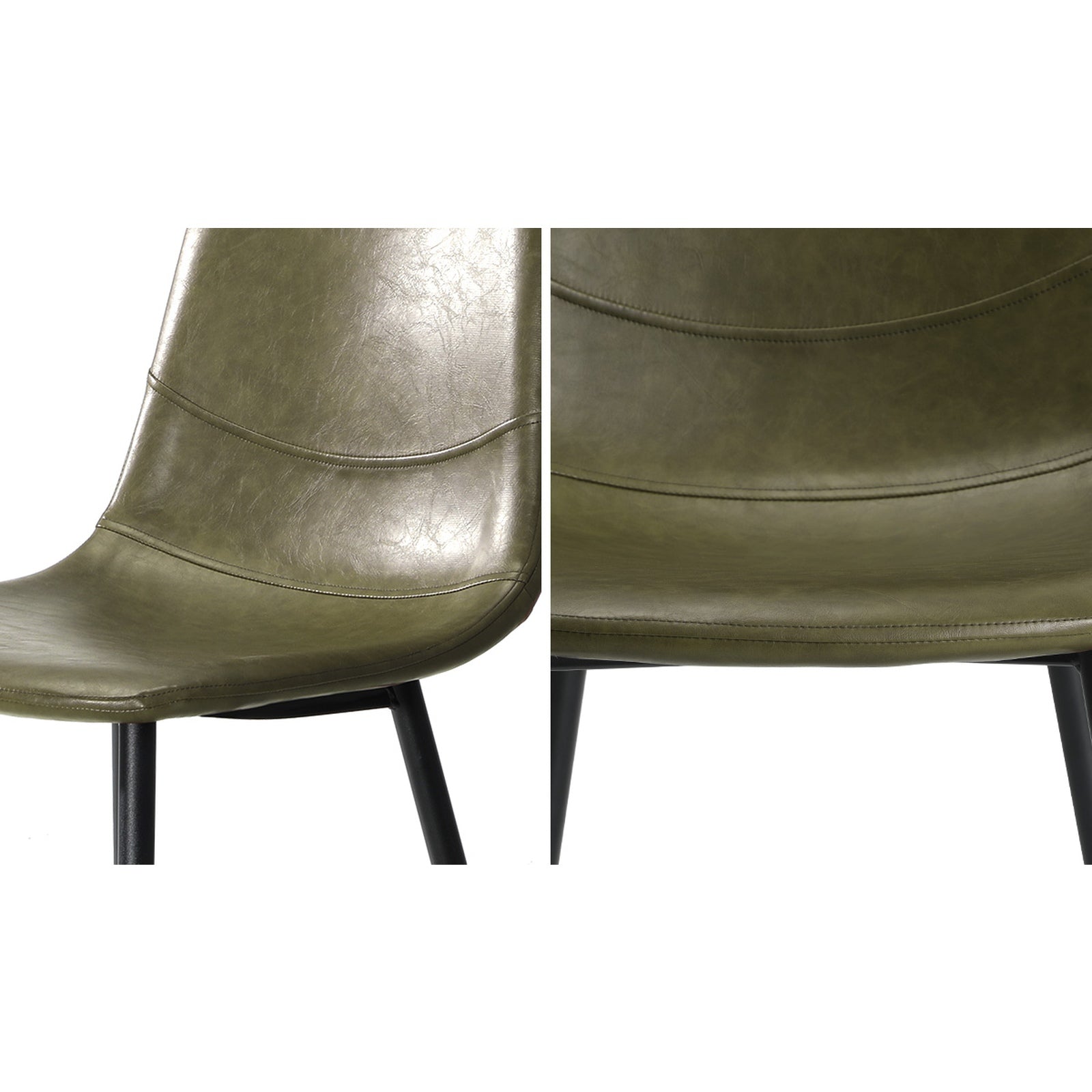 Oikiture Dining Chairs Kitchen Accent Chair Lounge Room PU Leather Green - Sunyee
