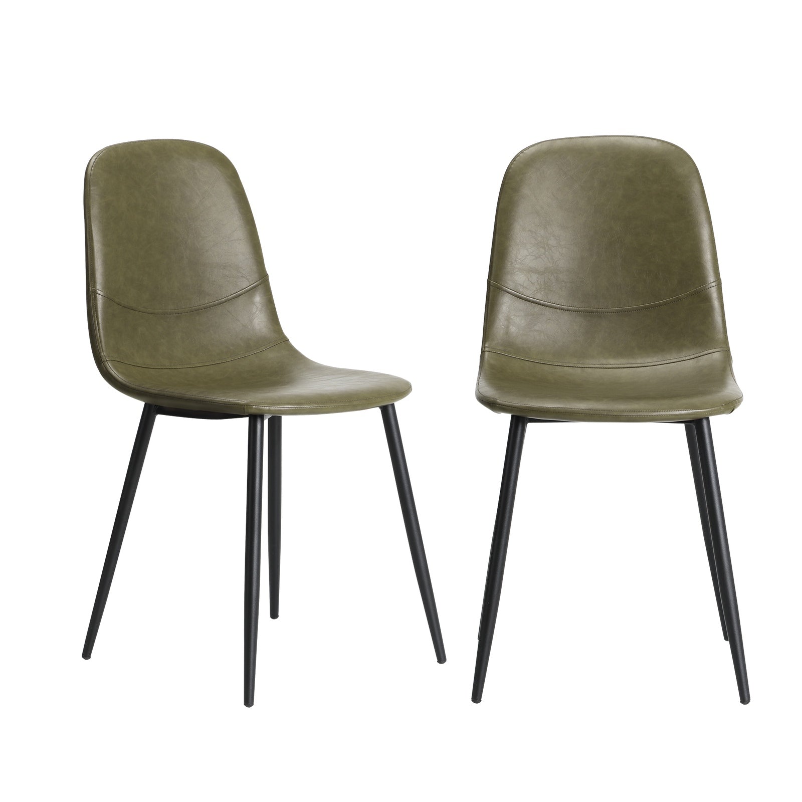 Oikiture Dining Chairs Kitchen Accent Chair Lounge Room PU Leather Green - Sunyee