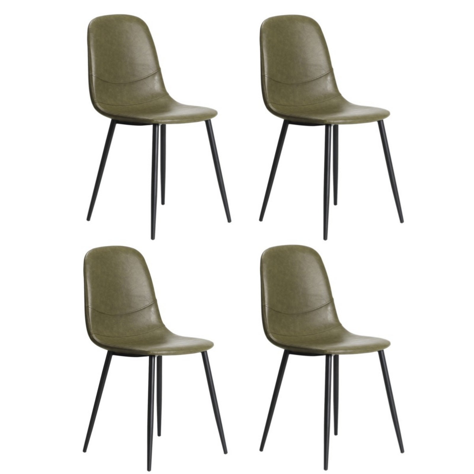 Oikiture Dining Chairs Kitchen Accent Chair Lounge Room PU Leather Green - Sunyee