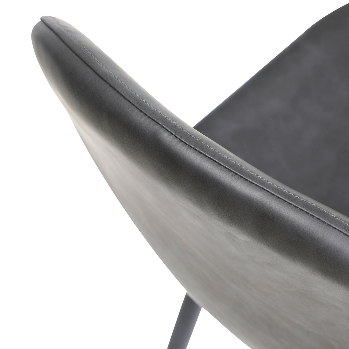 Oikiture Dining Chairs Kitchen Accent Chair Lounge Room PU Leather Grey - Sunyee