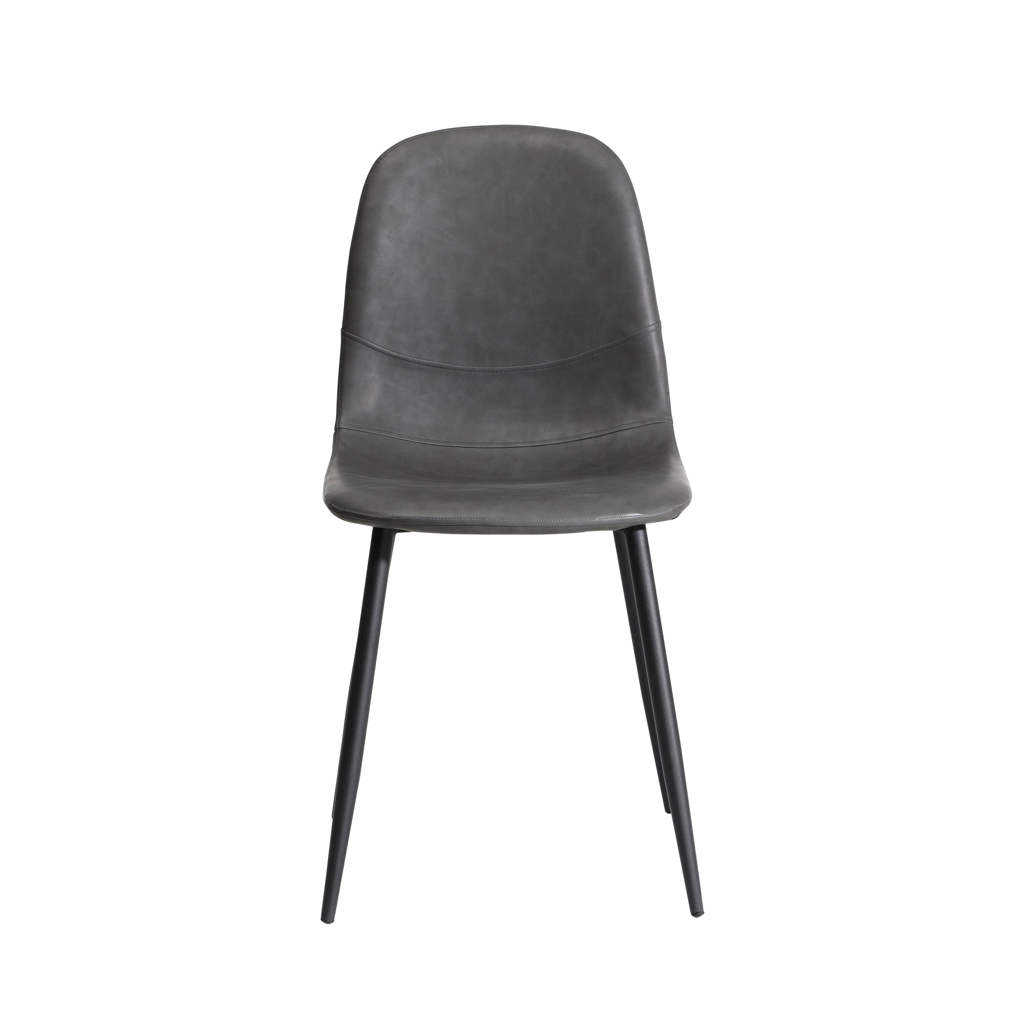 Oikiture 2x Dining Chairs Kitchen Accent Chair Lounge Room PU Leather Grey - Sunyee