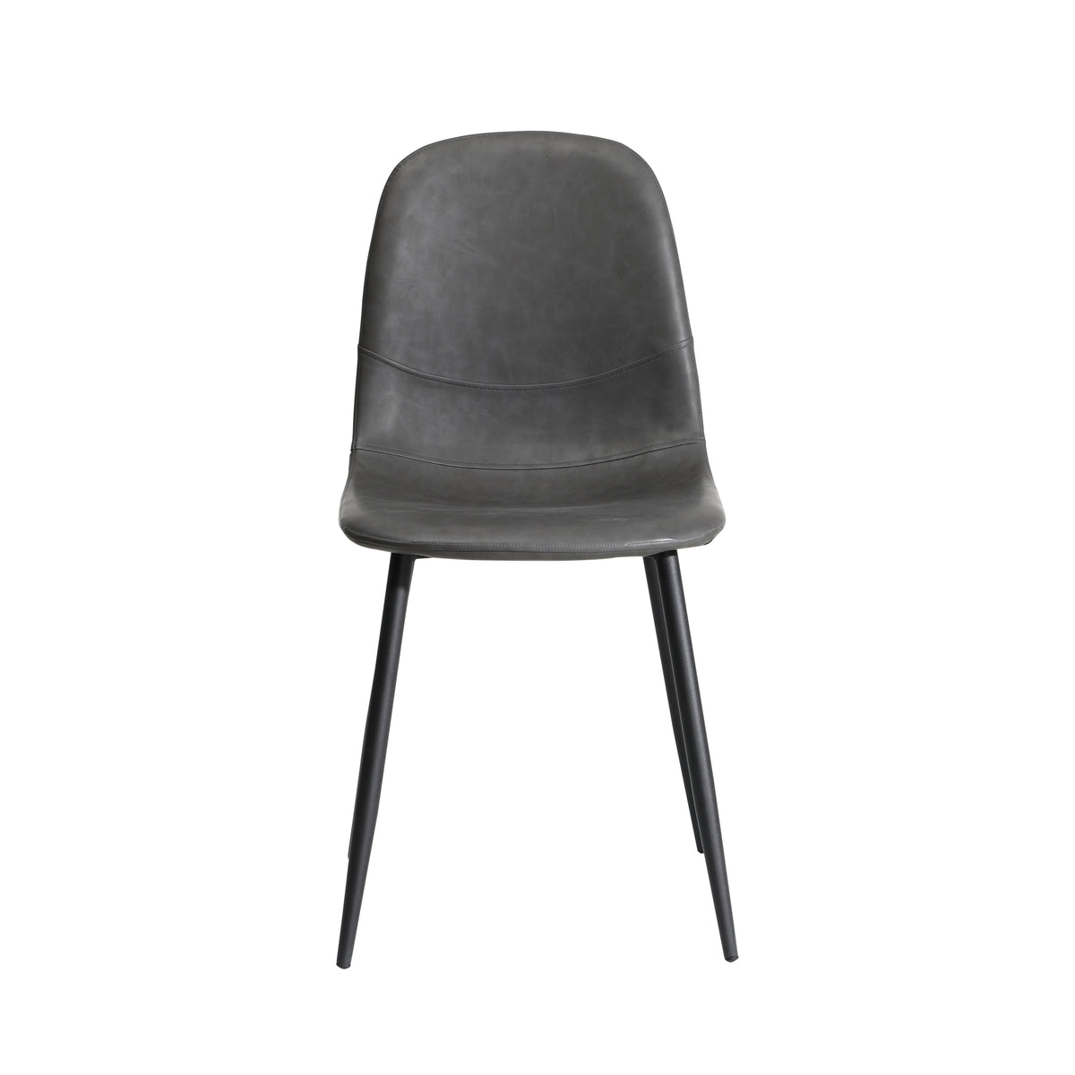 Oikiture Dining Chairs Kitchen Accent Chair Lounge Room PU Leather Grey - Sunyee
