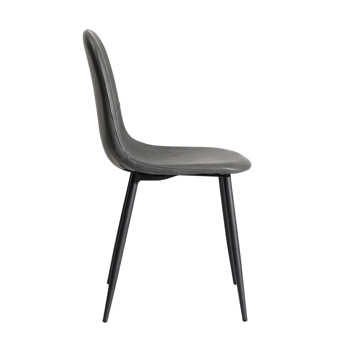 Oikiture Dining Chairs Kitchen Accent Chair Lounge Room PU Leather Grey - Sunyee