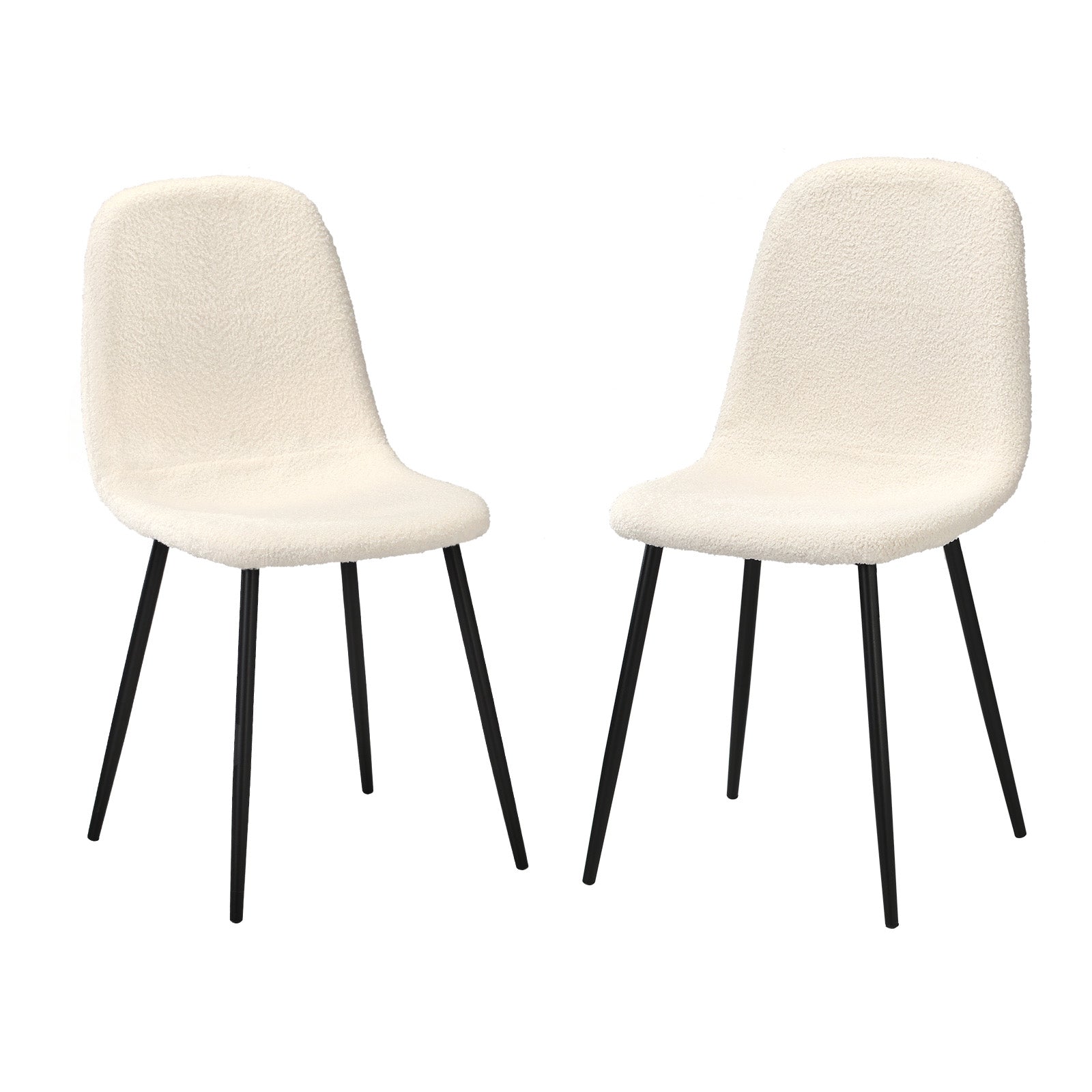 Oikiture Dining Chairs Kitchen Accent Chair Lounge Sherpa White and Black - Sunyee