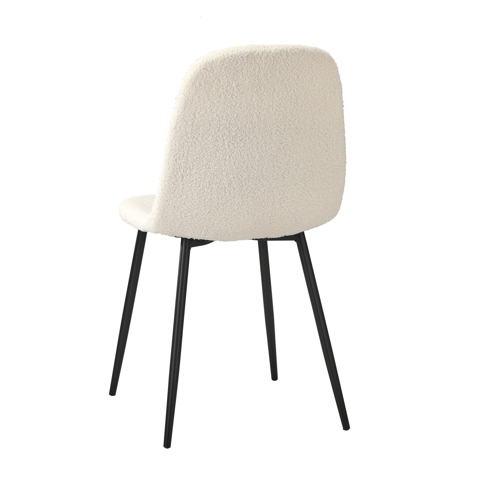 Oikiture Dining Chairs Kitchen Accent Chair Lounge Sherpa White and Black - Sunyee