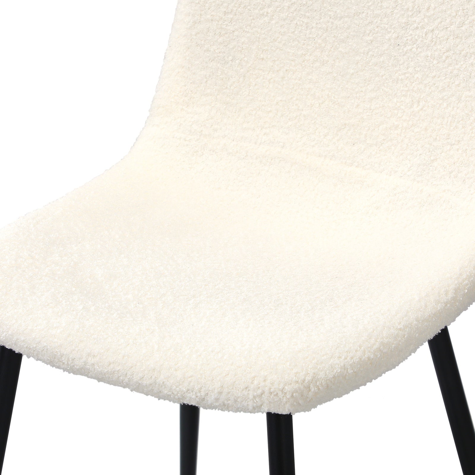 Oikiture Dining Chairs Kitchen Accent Chair Lounge Sherpa White and Black - Sunyee