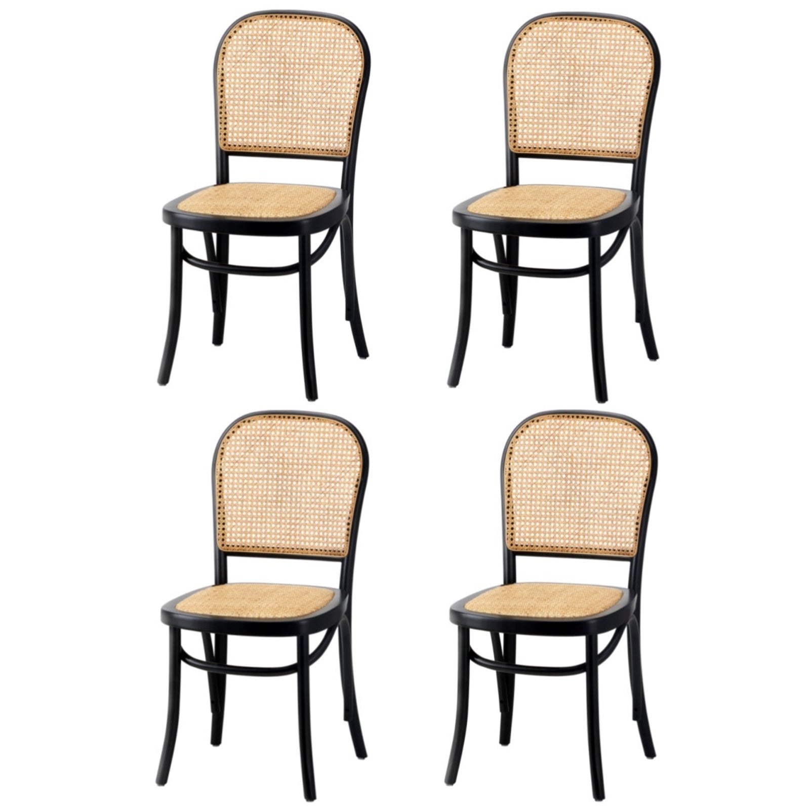 Oikiture 2/4/6PCS Dining Chair Solid Wood & Ratan Seat 3 Style - Sunyee