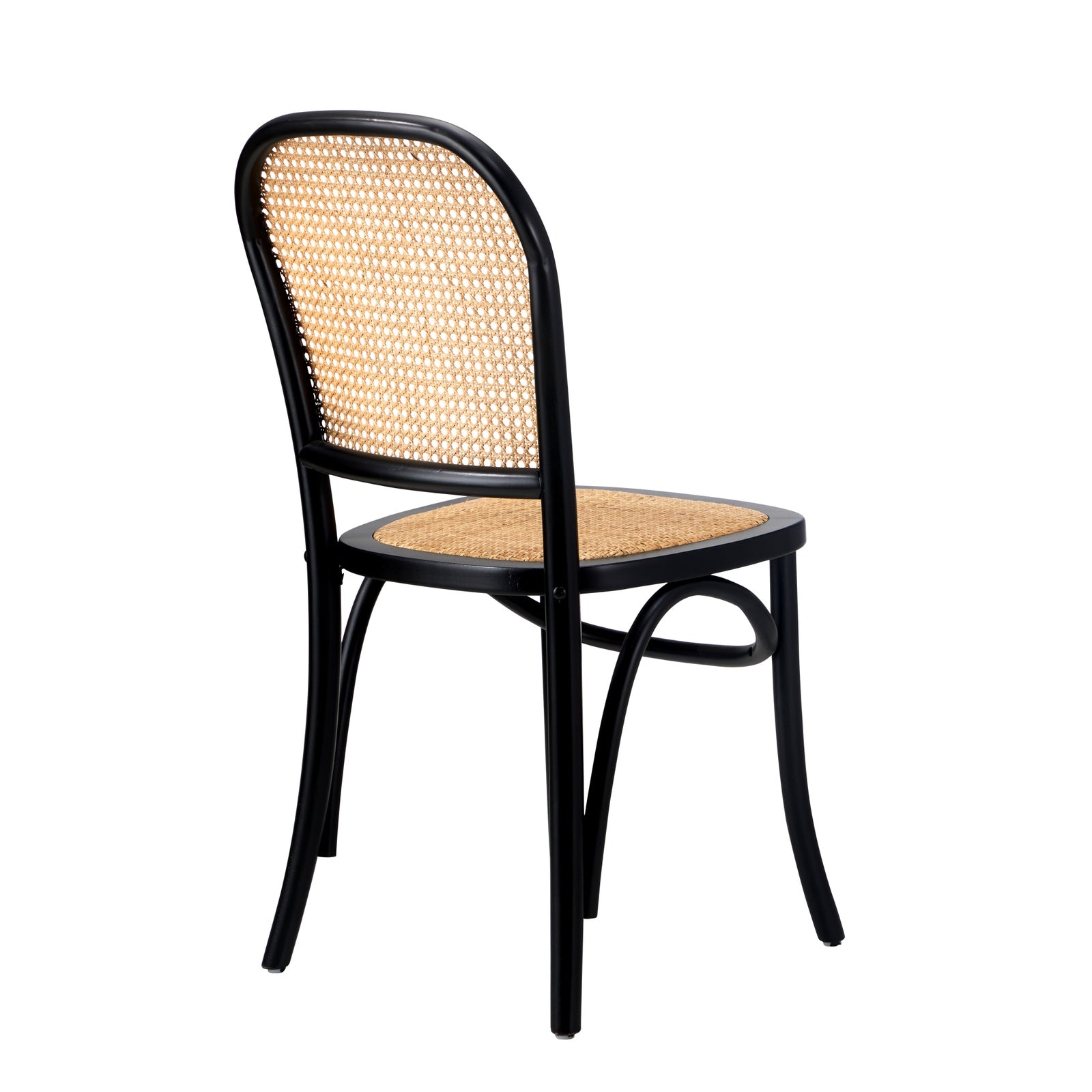 Oikiture 4PCS Dining Chairs Wooden Chairs Rattan Accent Chair Black - Sunyee